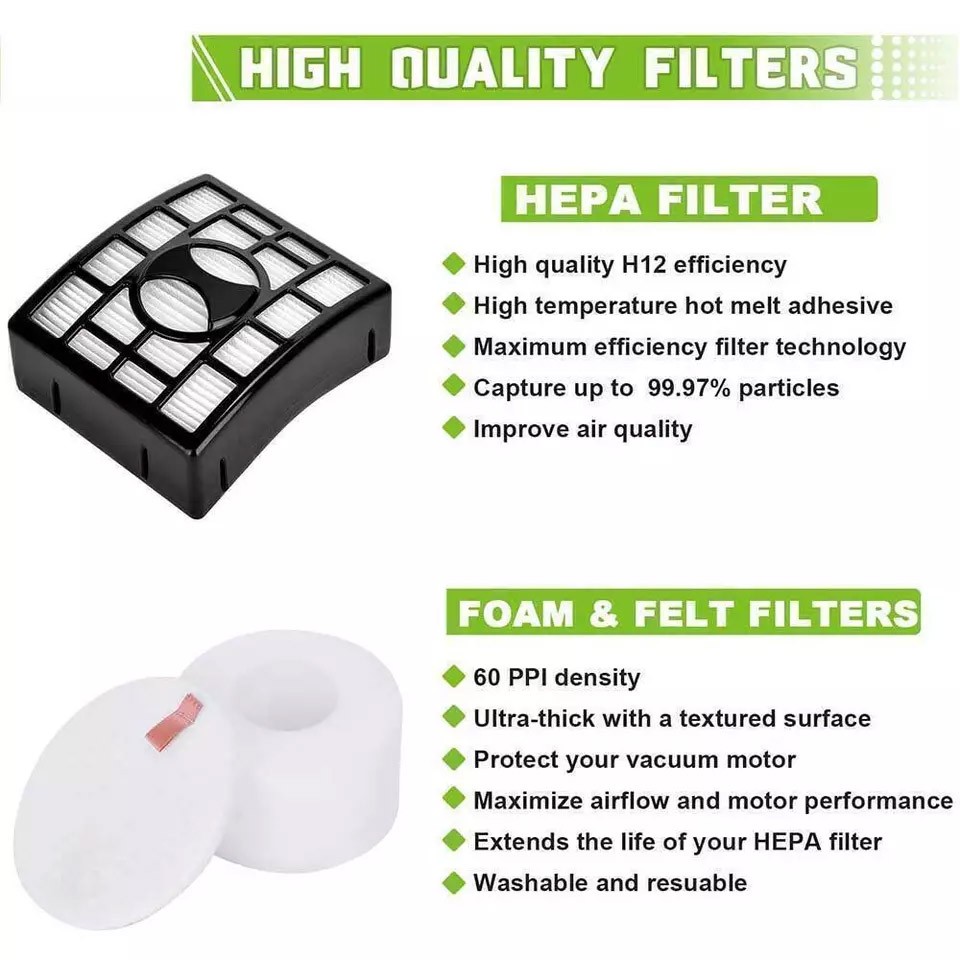 Replacement Filters For Shark DuoClean Powered Lift-Away Speed NV801 NV803 UV810