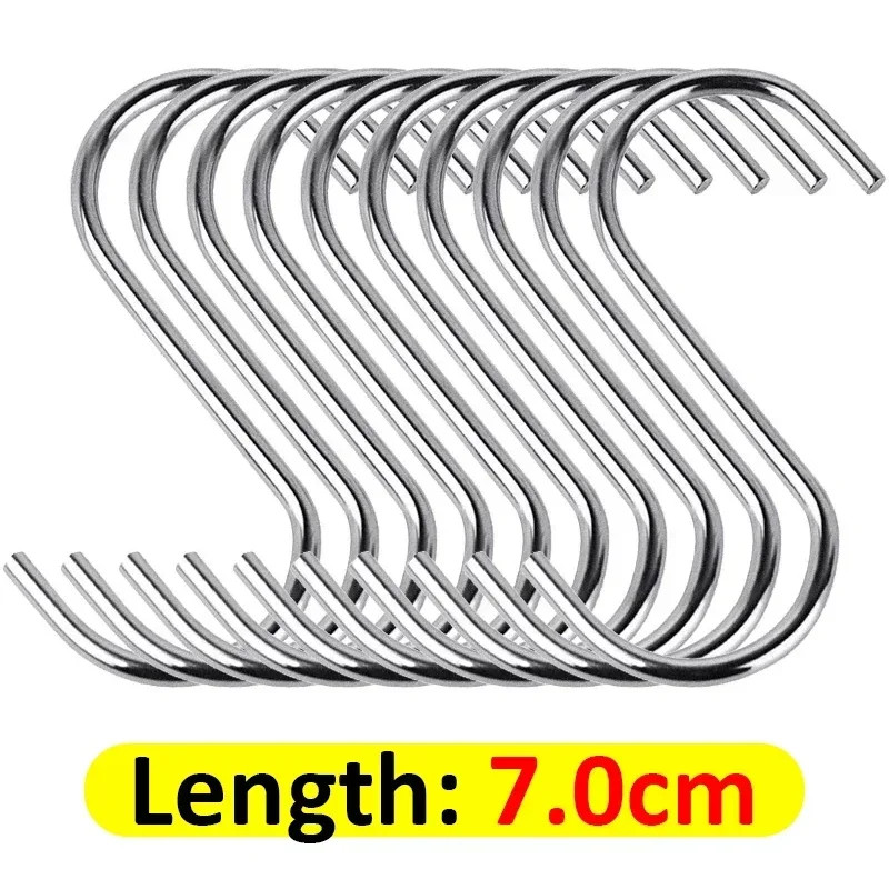 5.5/7/9cm Stainless Steel S-Shaped Hooks for Bags Clothes Caps Towels S Hook Han