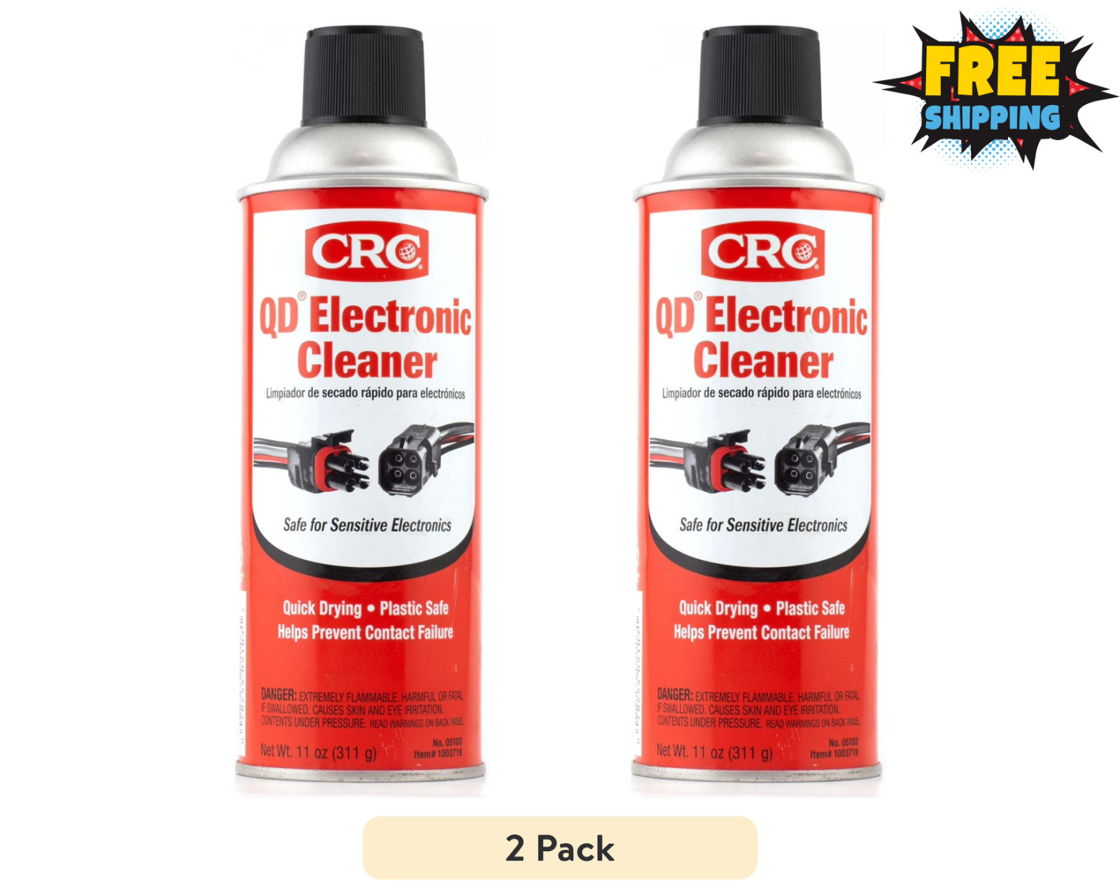 2 pack Electronic Contact Cleaner Spray Best Quick Drying Fix CRC QD Corrosion