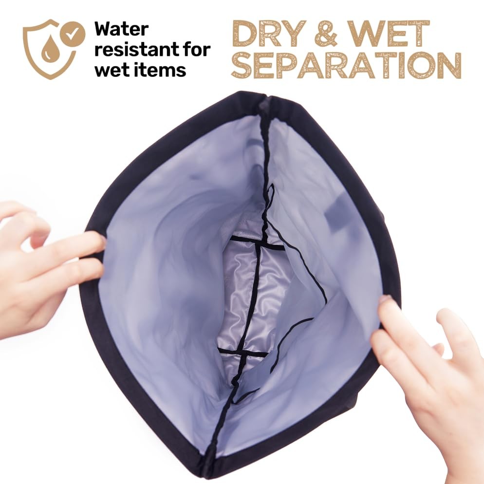 Wet Dry Laundry Bag – Portable Waterproof Laundry Hamper for Utility Bag Gray