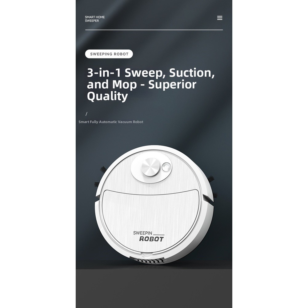 Ultra Thin 5.4cm Robot Vacuum Cleaner Mop Sweeper for Home 18×5.4x18cm