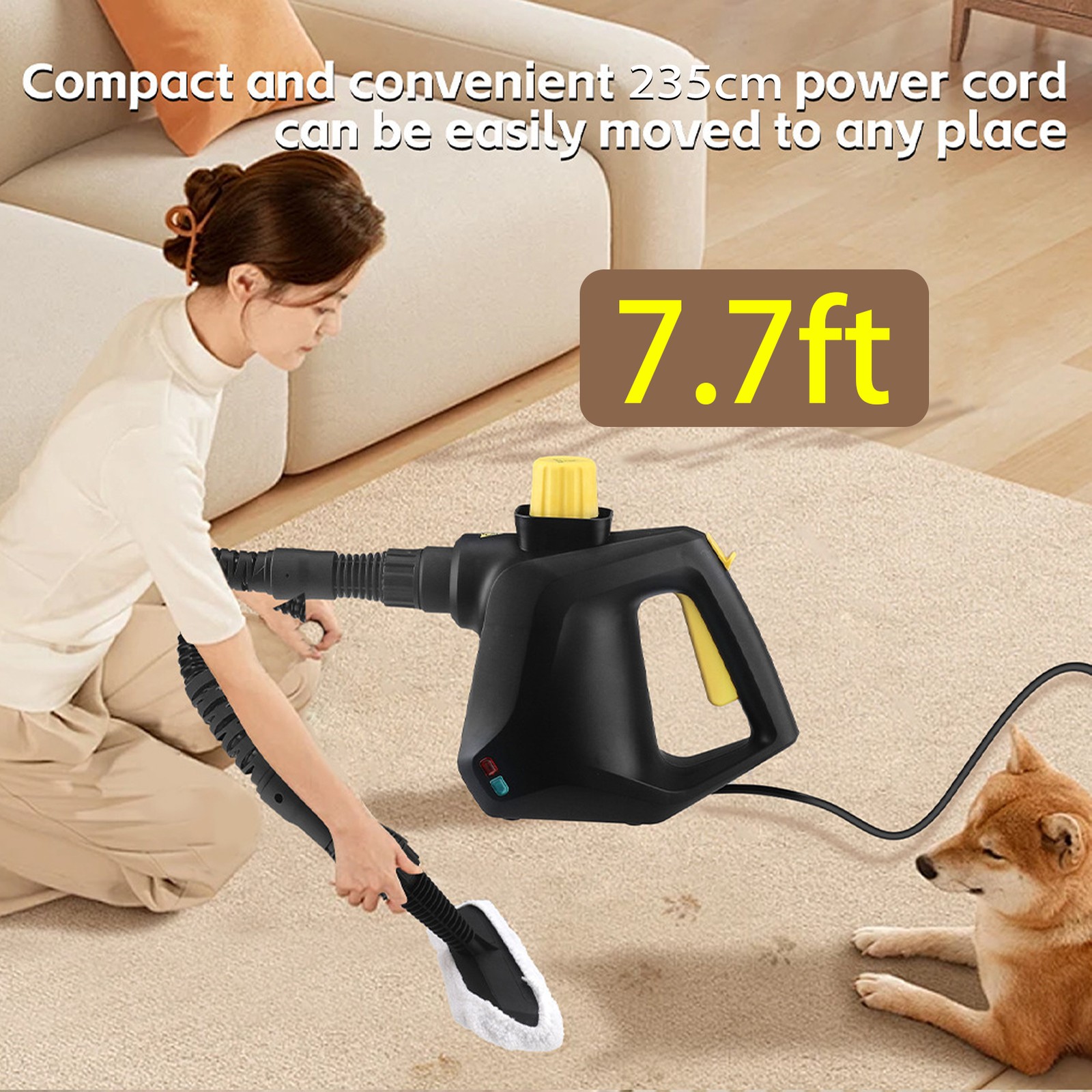 7-in-1 Handheld Steam Cleaner For Home 1000W 115℃ Temperature Quick YBWW