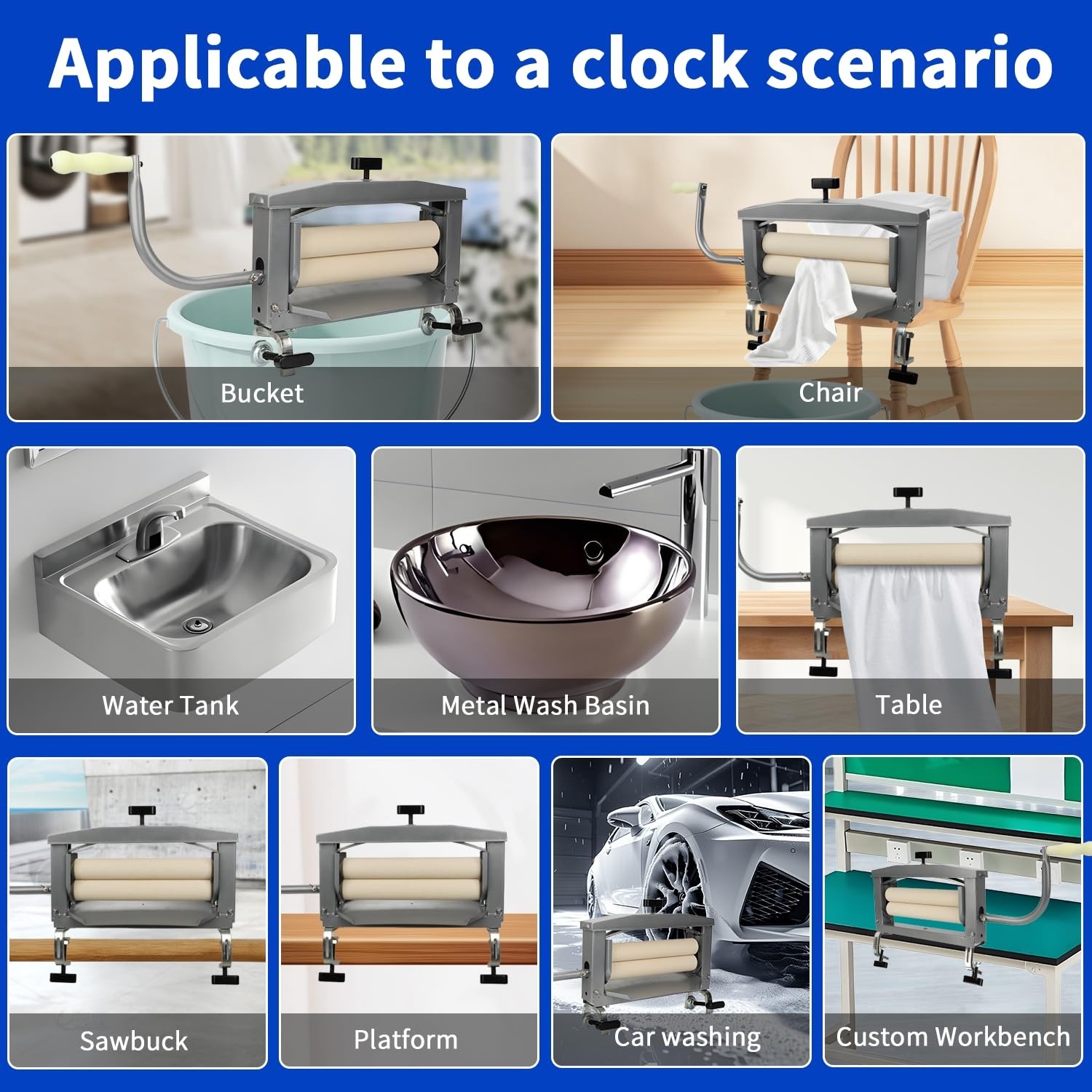 Upgraded Clothes Wringer, Hand Crank Laundry Wringer Washer Removes 96% Water