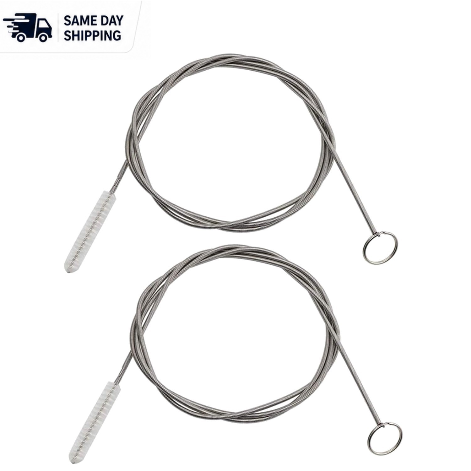 2 Pack 60 Inch Flexible Tube Cleaning Brush – Stainless Steel & Nylon Bristles