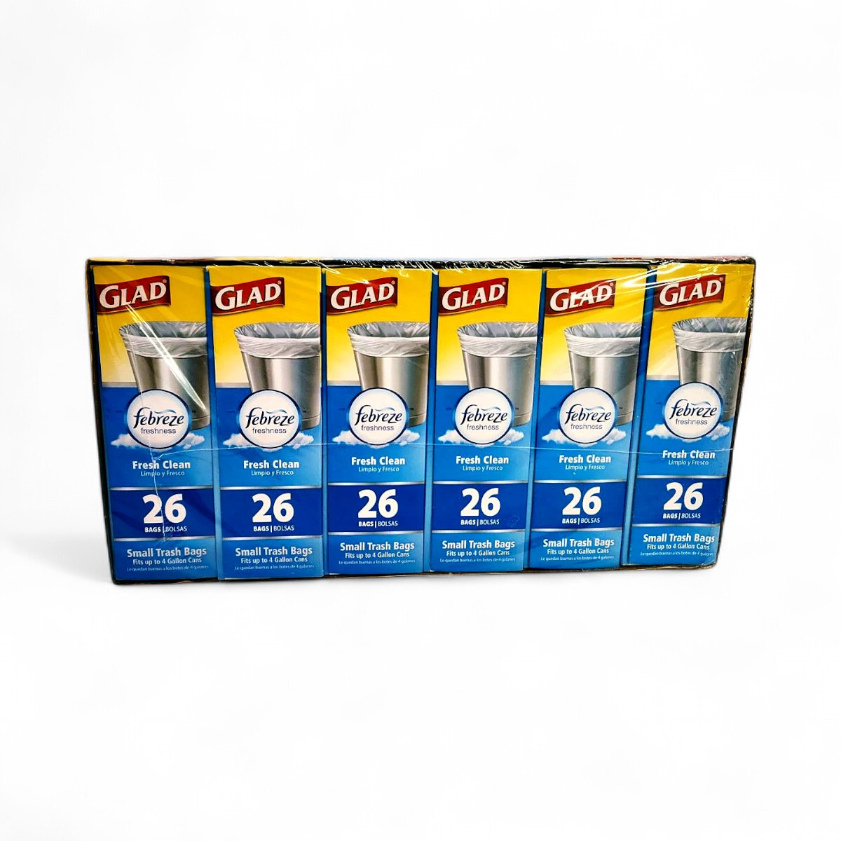 Glad Small 4-Gallon Twist-Tie White Trash Bags, Fresh Clean Scent – 156 Count