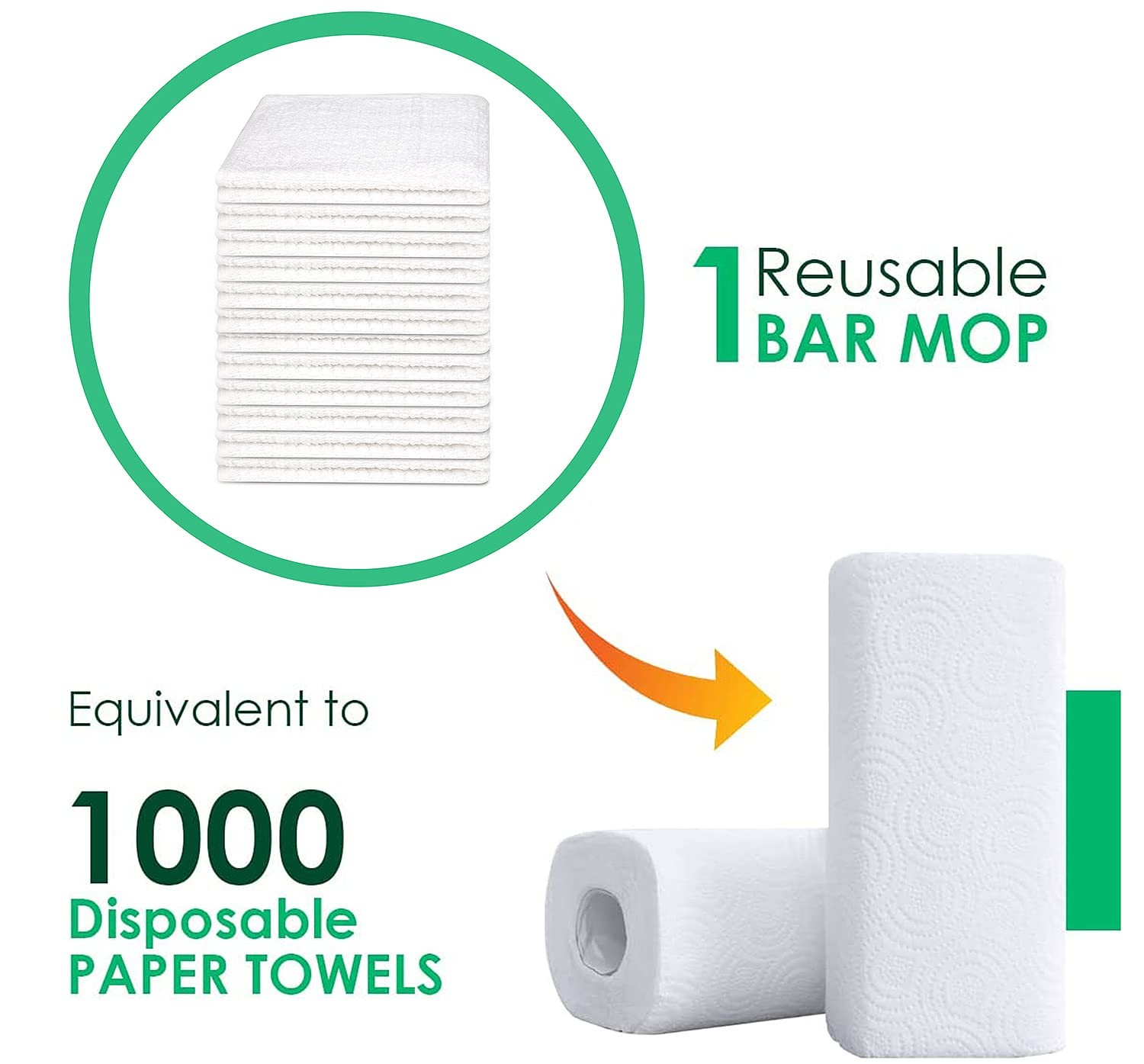 Bar Mop Kitchen Towels Pack Of 12 16″x19ย 100% Ring Spun Cotton Dish Washcloth
