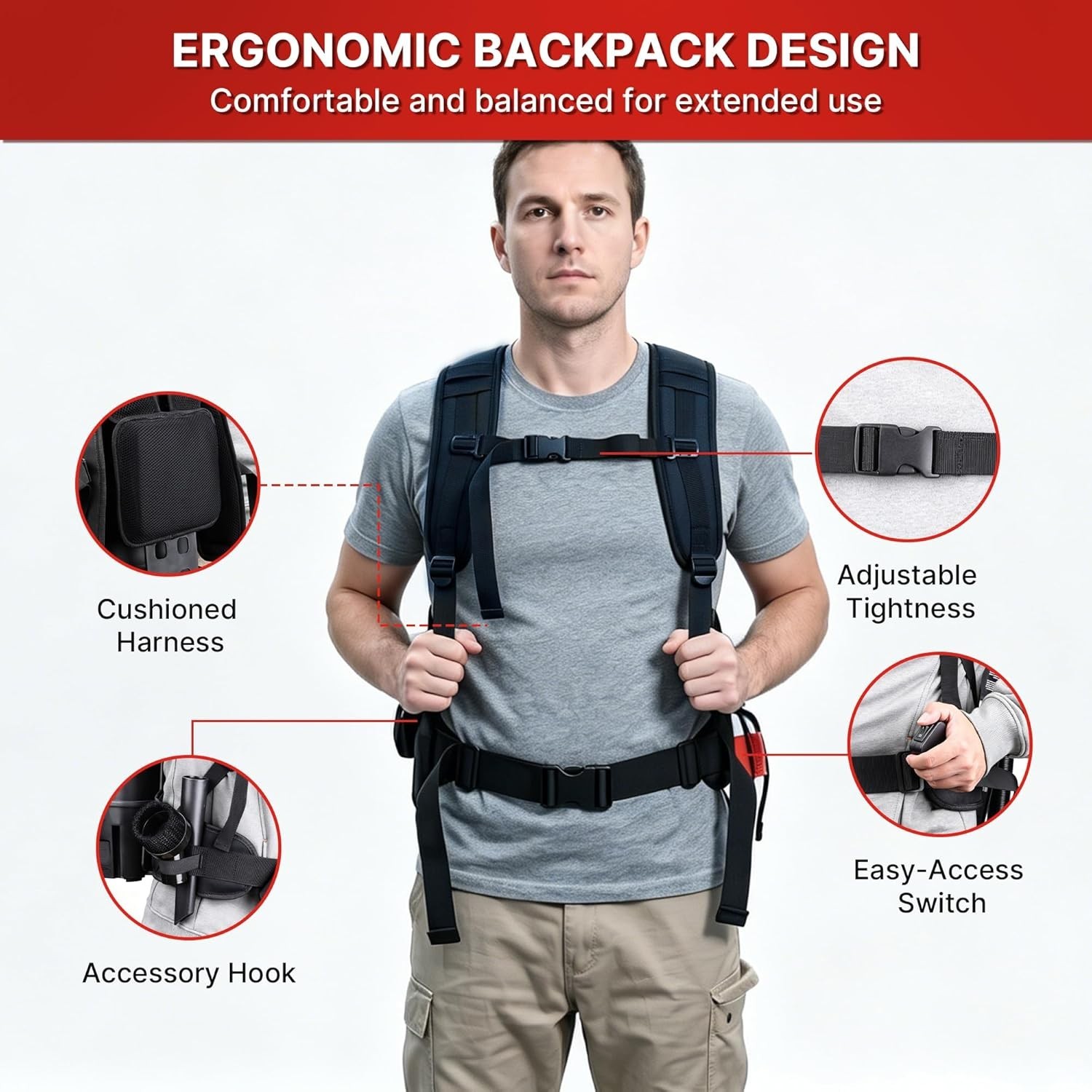 5430299 Backpack Vacuum Commercial, 1.5 Gallon 4.5 PHP Ergonomic Canister Vac…