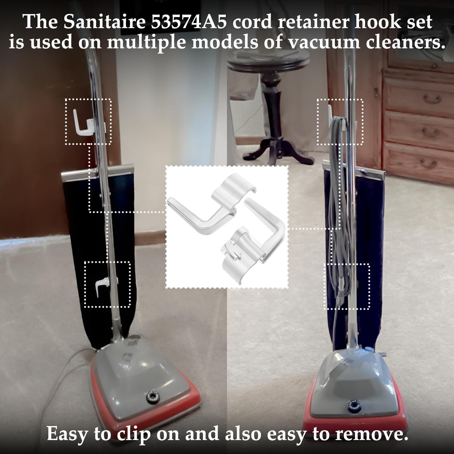 Cord Handle Hook Set for Eureka Sanitaire 53574 Upright Vacuum – Beige 1-Pack