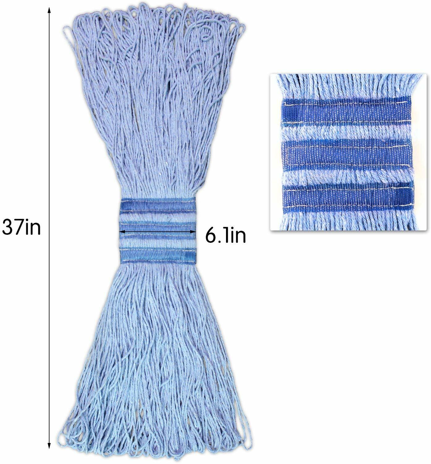 24 oz Cotton Heavy Duty Loop-End String Swinger Mop Head Replacement Easy Wring