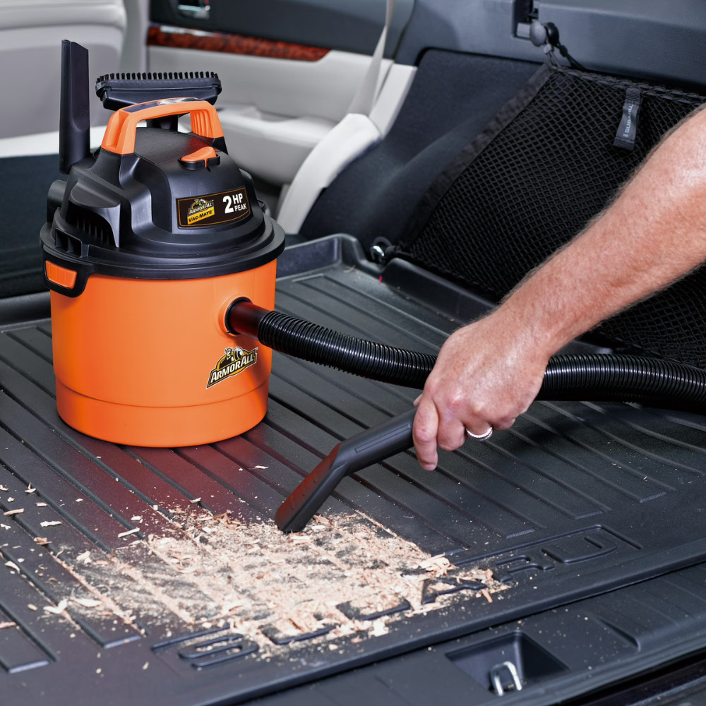 Armor All 2.5 Gal 2 Peak HP Wet Dry Shop Vacuum, Portable Auto Car Detail Vacuum