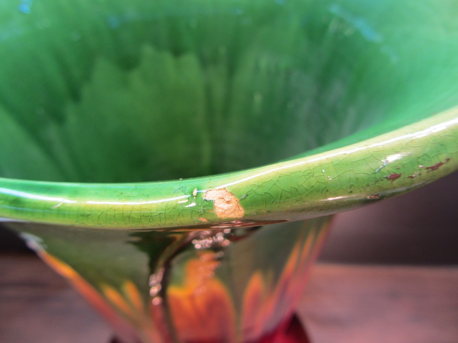 Antique Art Nouveau Pottery Blended Majolica Umbrella Stand Display 21”