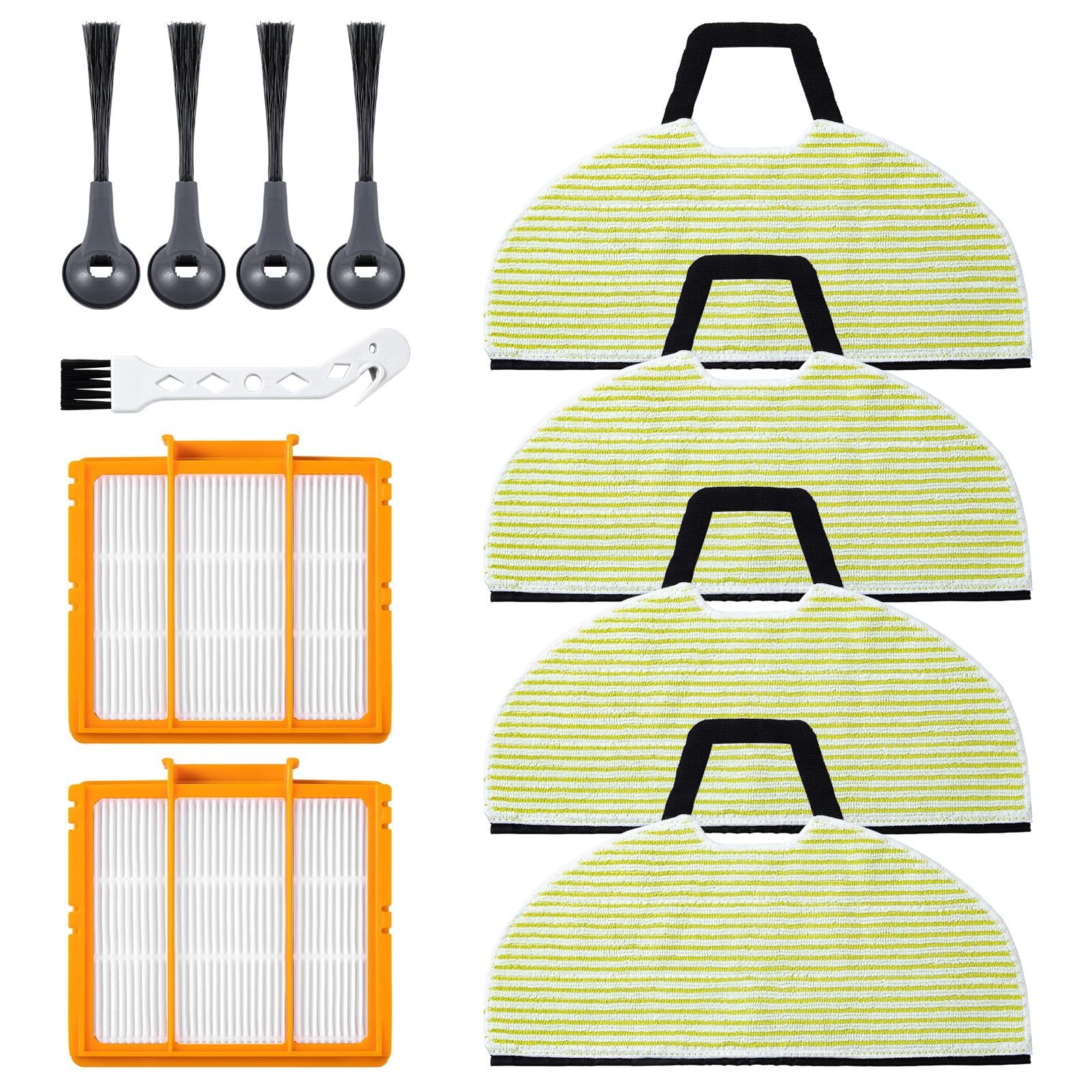 4 Mop Pads & Filters for Shark AI Ultra Robot Vacuum – 2-in-1 Mop Accessories
