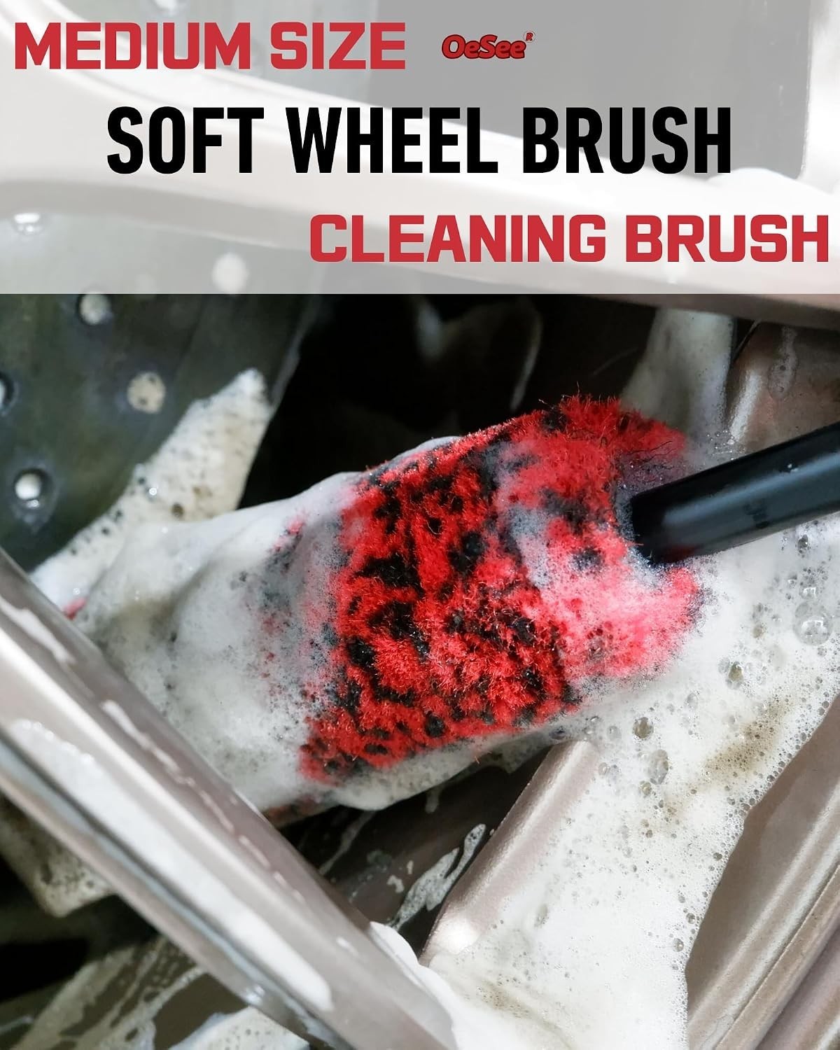 Professional 4 Pack Long Handle Wheel Brush Kit for Cleaning Wheel and Tire- …