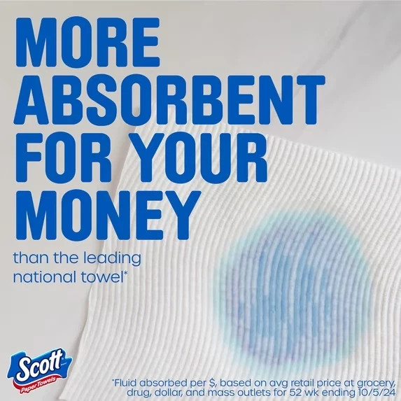 NEW Scott Paper Towels Bulk 24 Regular Rolls 12 Double Rolls White