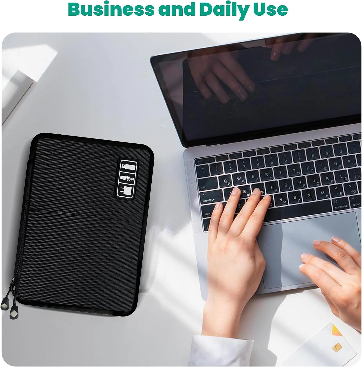 Electronics Travel Organizer Tech Pouch Cable Cord Charger Power Bank SD Card