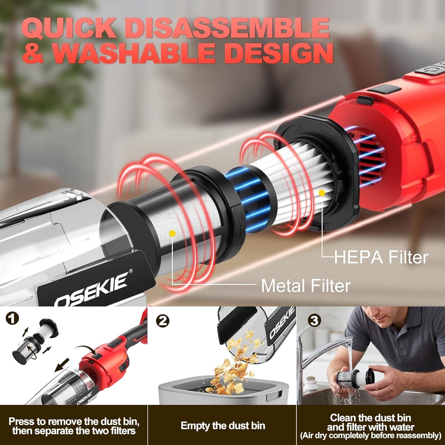 Cordless Vacuum for Milwaukee M18 Battery, 5 in 1 Handheld Electric Vacuum Cl…