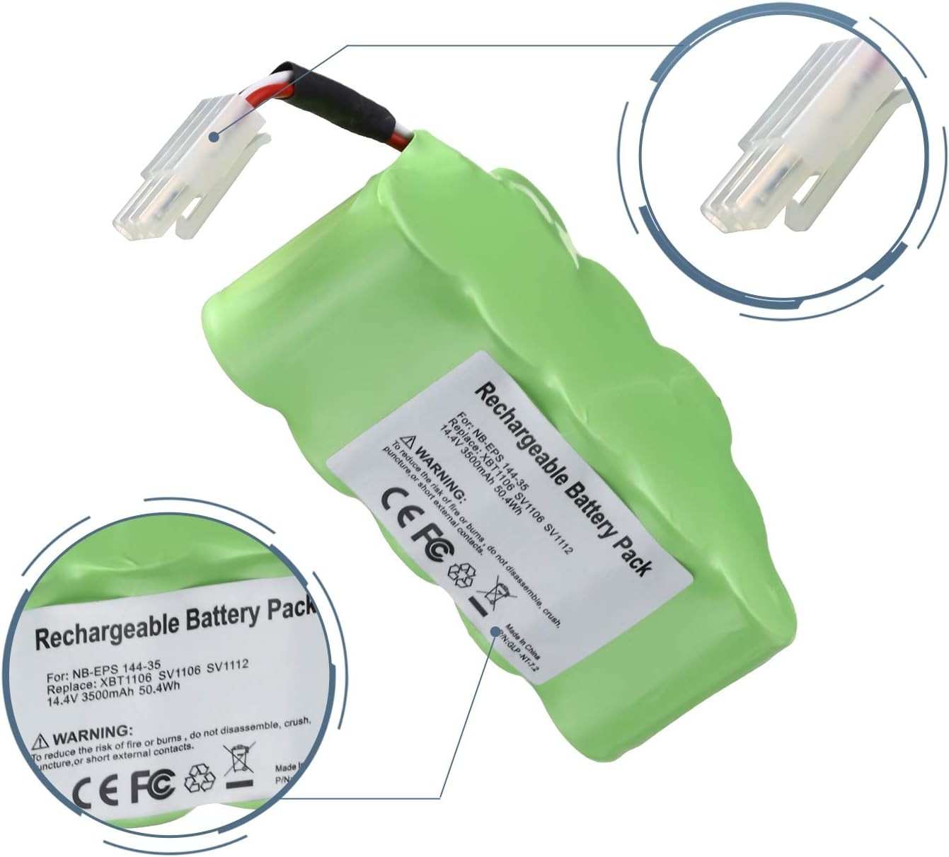 14.4V 3500mAh Replacement for Shark Vacuum Battery Compatible with Shark