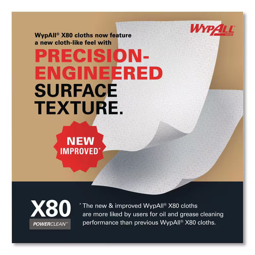 X80 Jumbo Roll White Perforated Wipes (475-Count)