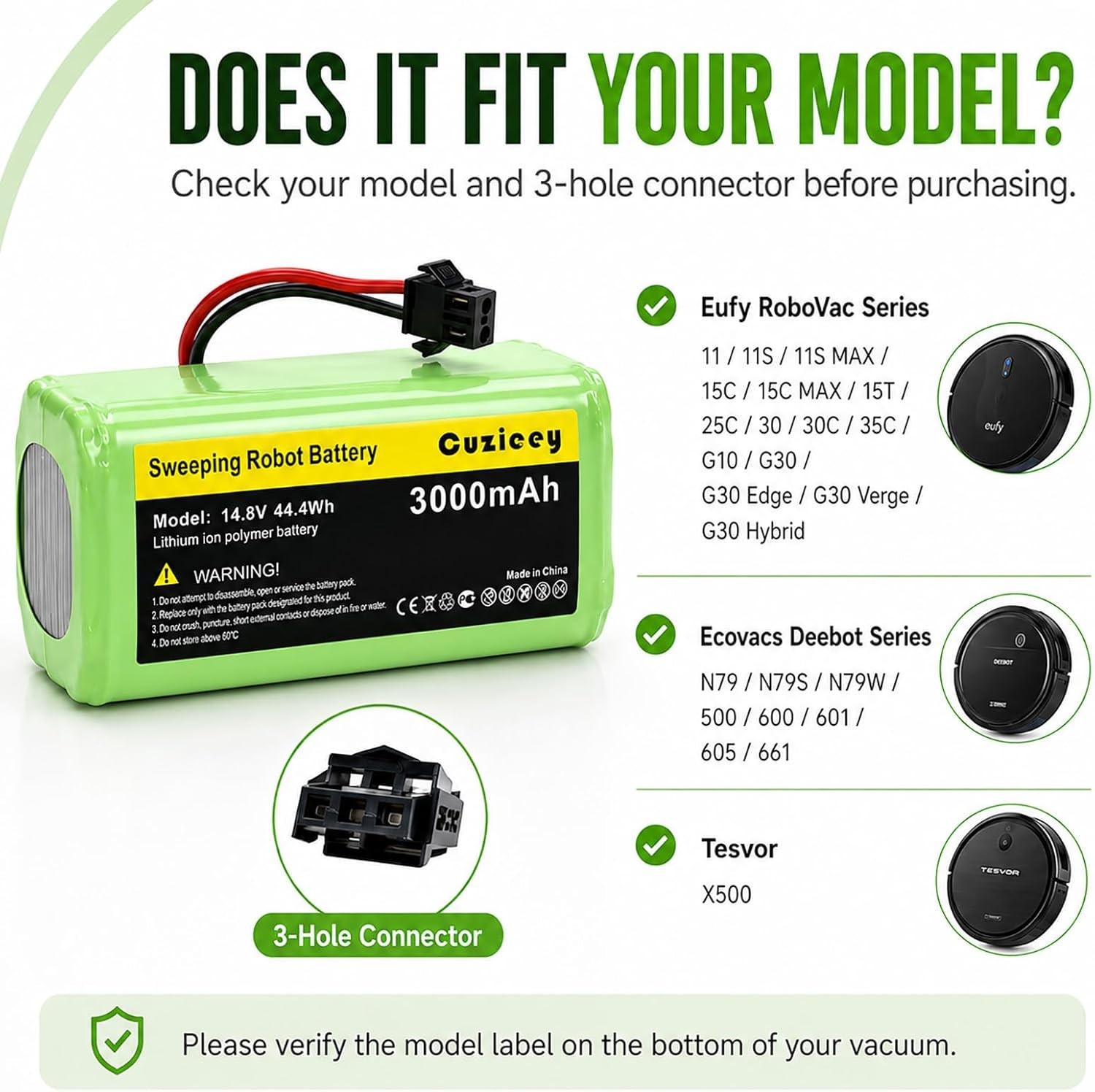 Replacement Battery for Eufy RoboVac 120 180 Minutes Runtime for Eufy 11 11S 30