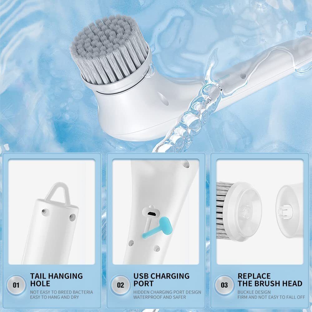 2 pack Electric Cordless Cleaning Brush Spin Scrubber Turbo Scrub Cleaner