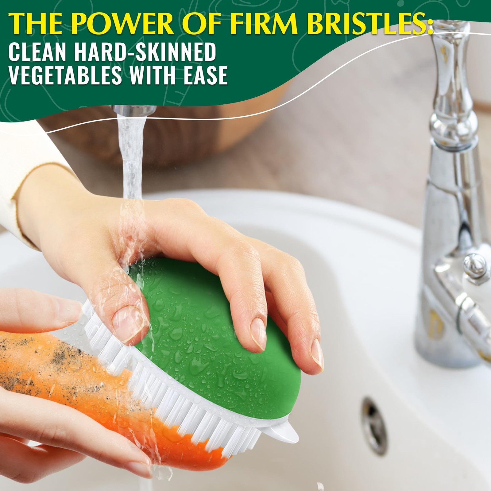 2 Pcs Vegetable Brush Scrubber – 2.3 x 3.9 Potato Brush Scrubber for Food wit…
