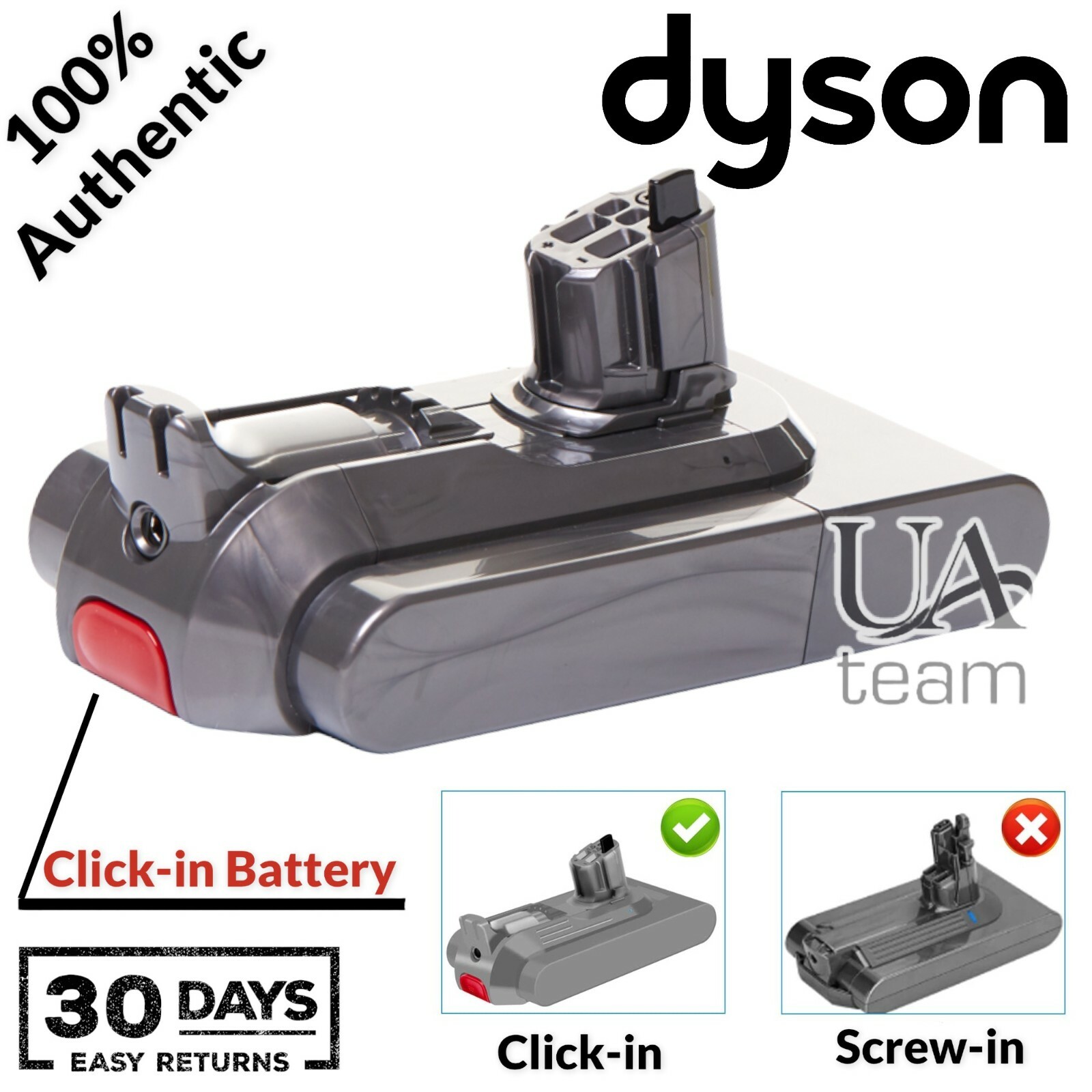 NEW “Authentic” Dyson V11 SV15 SV16 Li-ion Click-in Battery 25.2V – (970425-01)