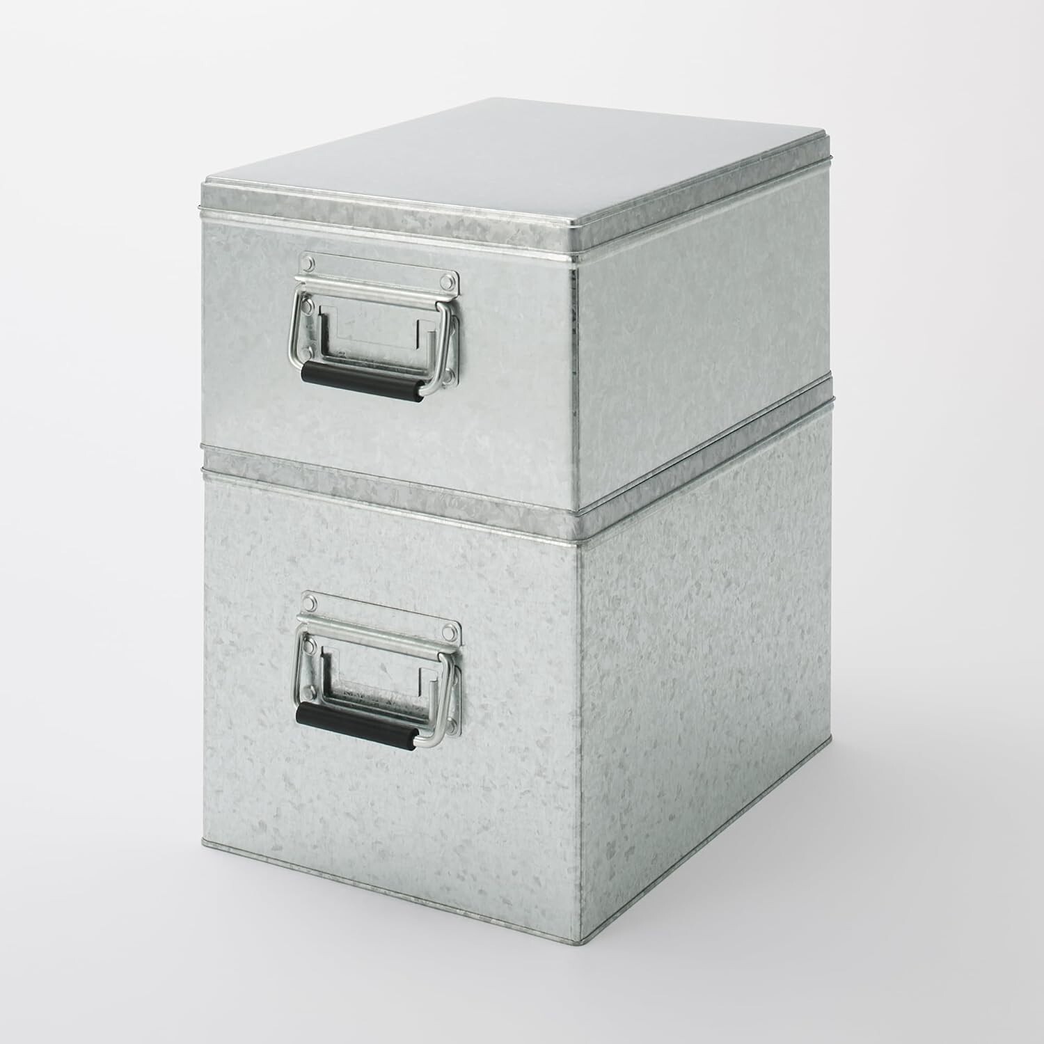 MUJI MoMA Large Galvanized Iron Box 10.2 in × 14.5 in × 9.4 in Silver Storage