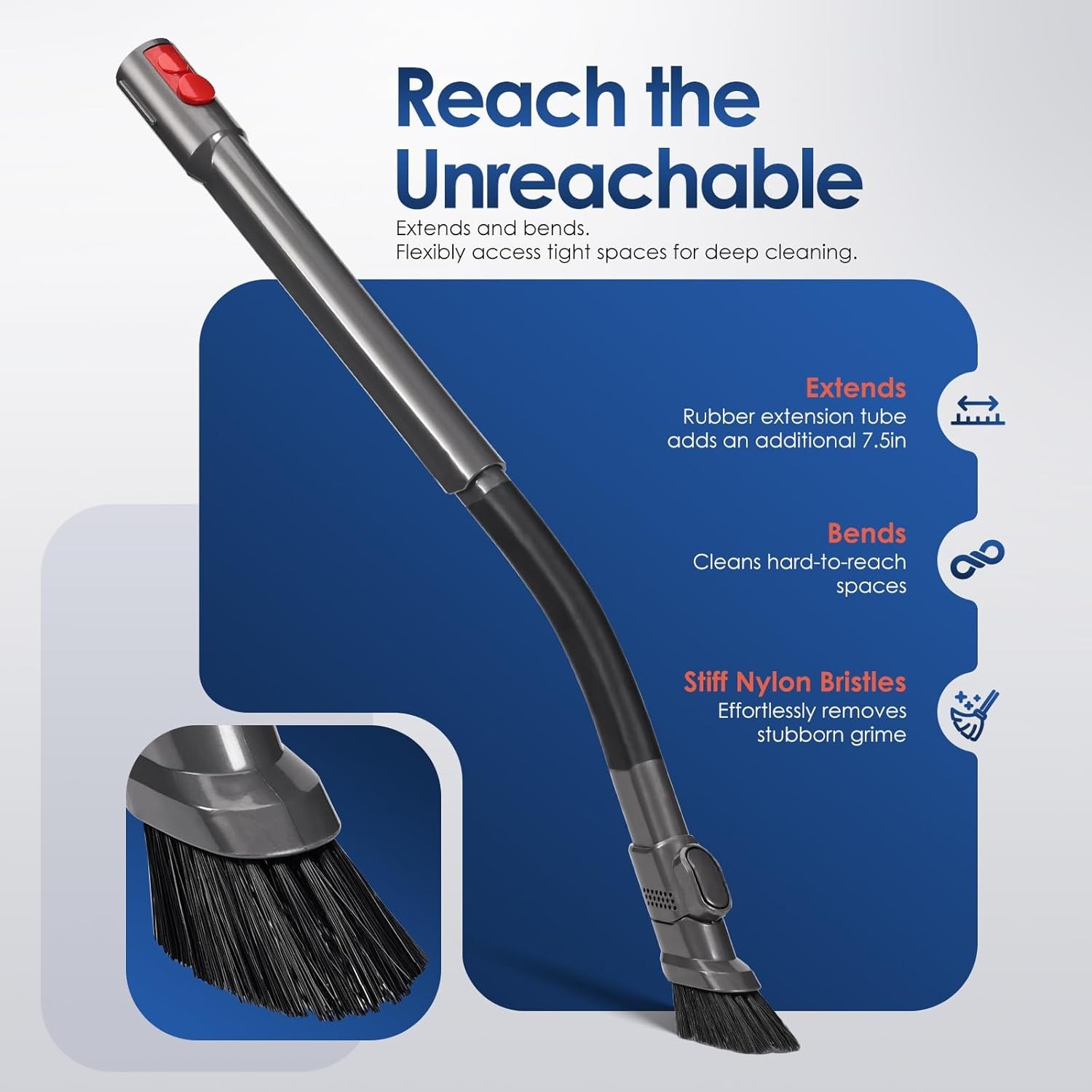 Extendable Flexi Crevice Tool Cleaner Head for Dyson V15 V12 V11 V10 V9 V8 V7 G5