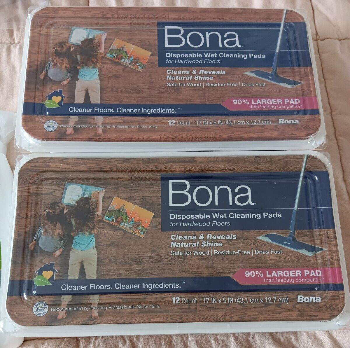 Bona Hard Surface Floor Cleaner Lot Disposable Wet Cleaning Pad Lemon Mint Scent