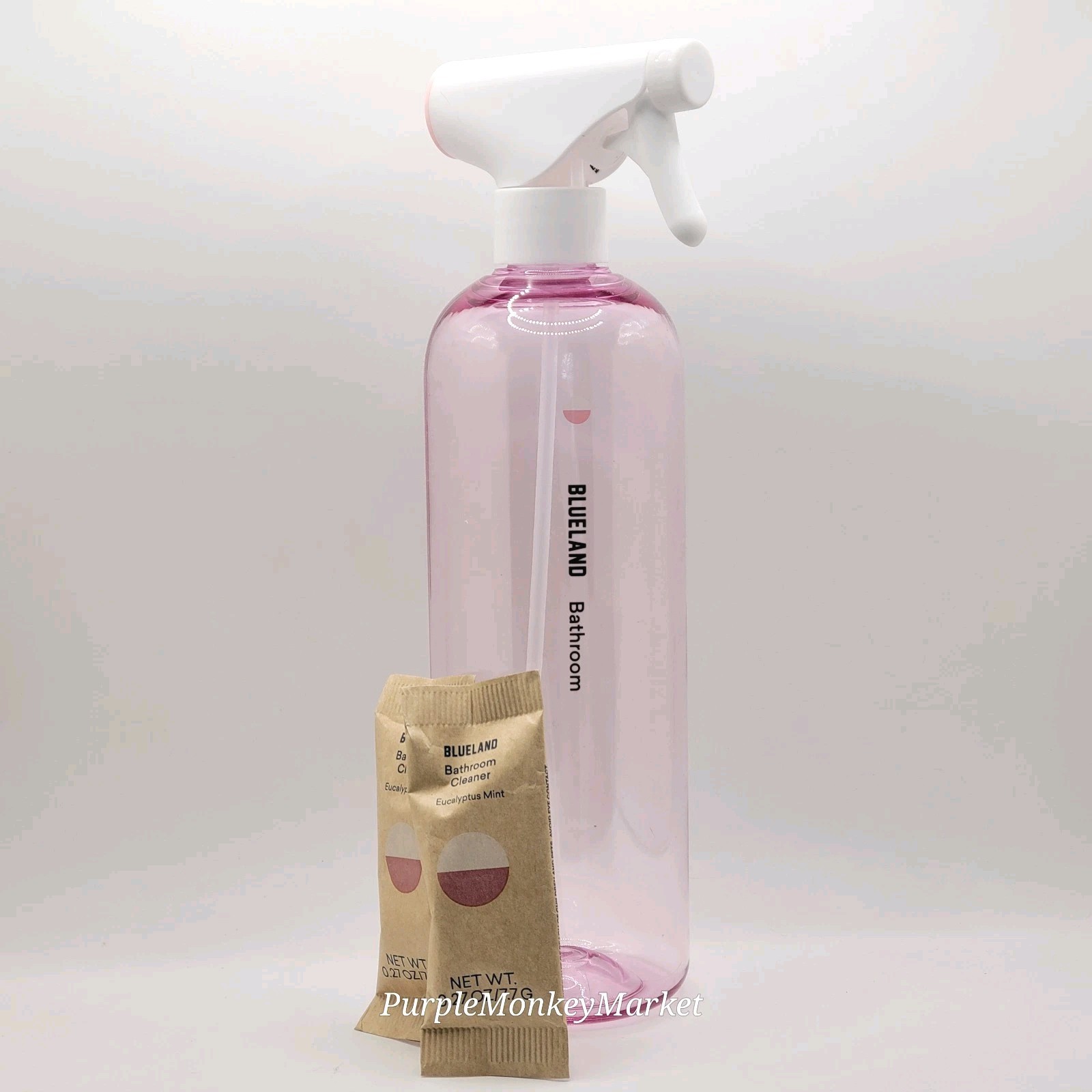 Blueland Bathroom Cleaner Starter Bottle W/ 2 EUCALYPTUS MINT Tablets