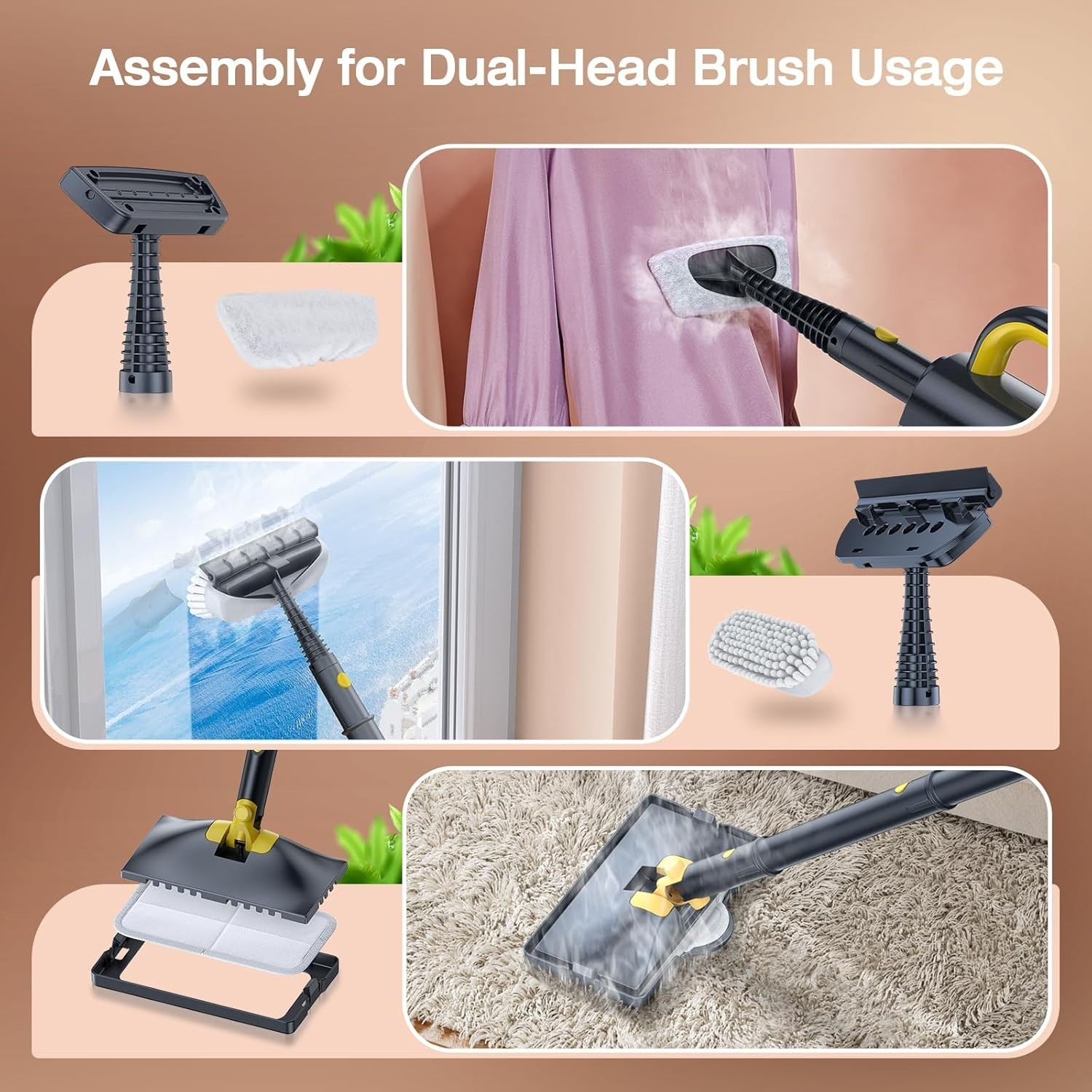 Steam Mop with Detachable Handheld Steam Cleaner, 10-in-1 Multi Accessories, …
