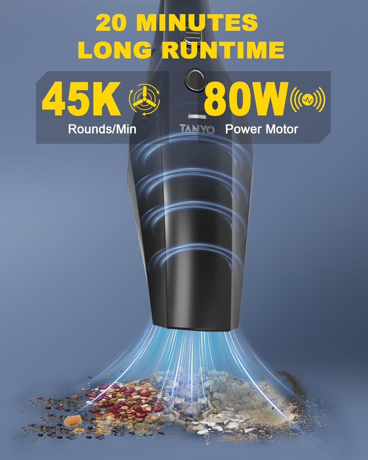 Effortless Cleaning with 8000PA Cordless Handheld Vacuum – Quiet & Efficient