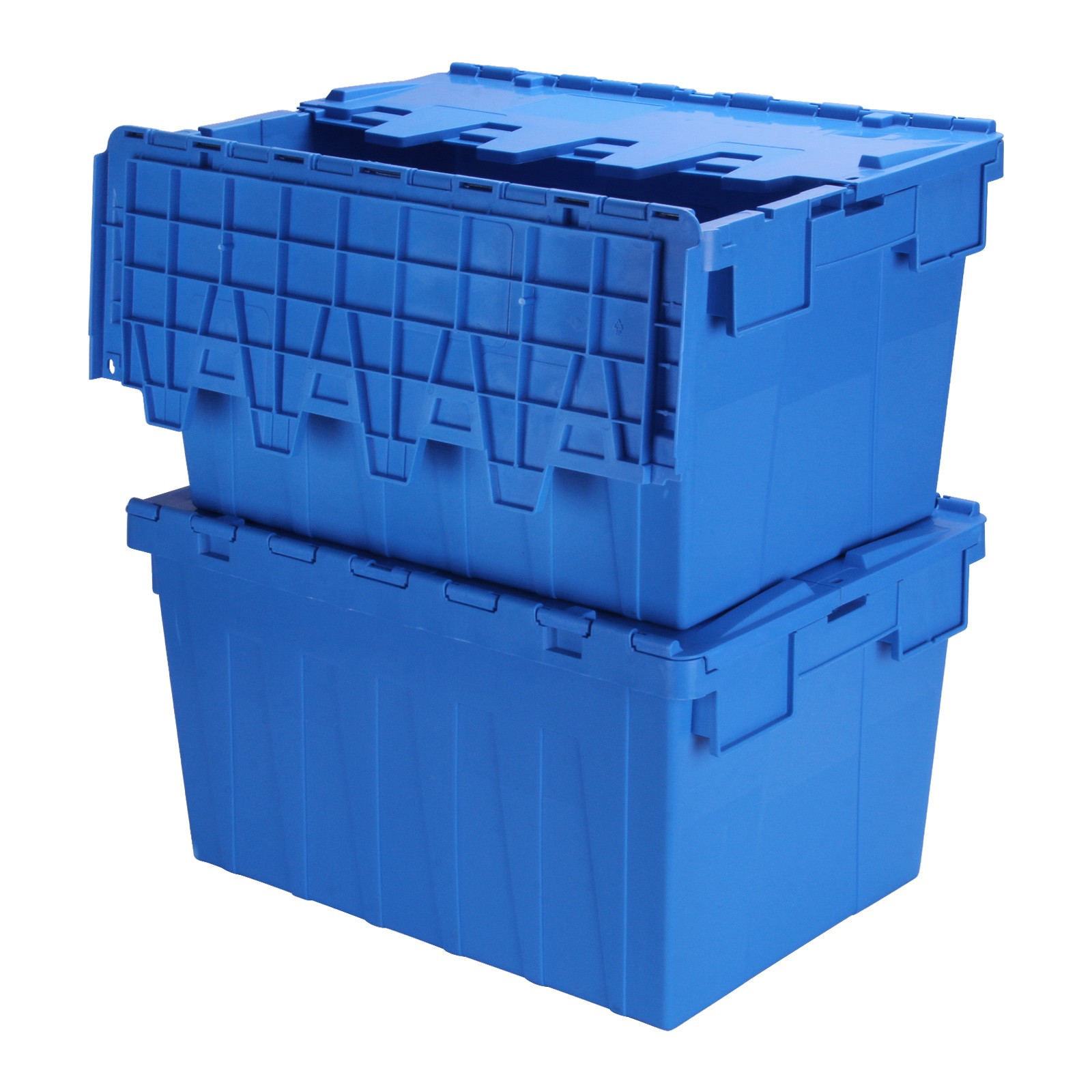 Storage Tote Distribution Container 24x16x13″ Hinged Lid Stackable Container Bin