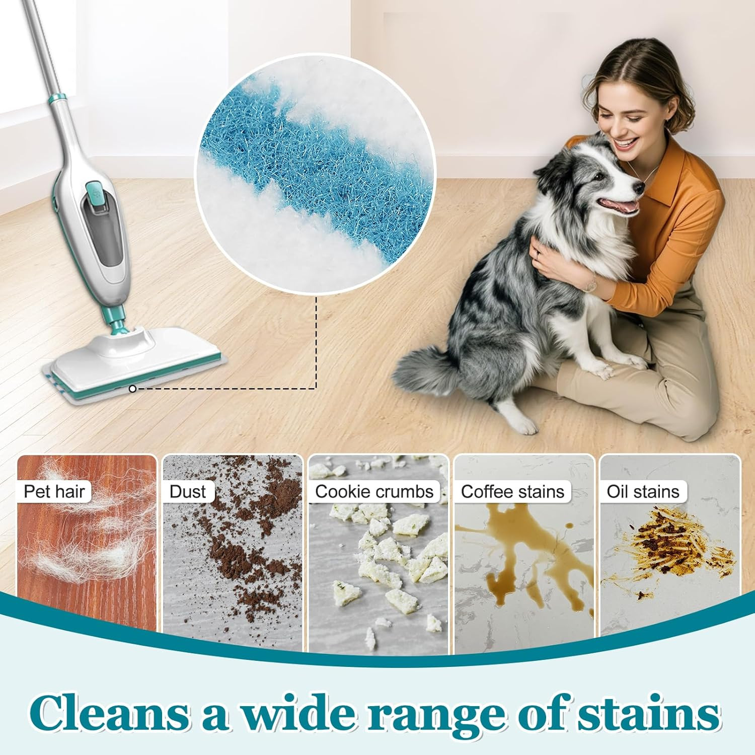 4Pack Steam Mop Pads Replacement for Black+Decker Steam Mop SM1600, SM1610, SM16