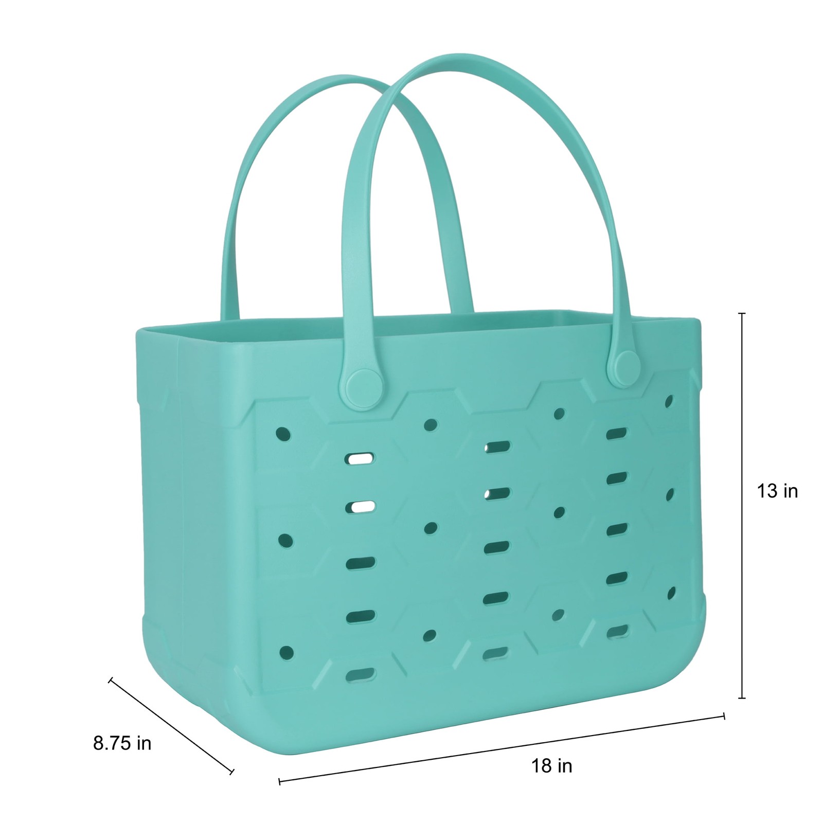 Mainstays Large Plastic Laundry Flex Tote, 18″W x 8.75″D x 13″H, Teal Dream