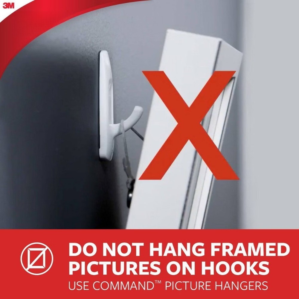 6pk White Adhesive Wall Hooks 1lb, 12 Strips Small Decorative