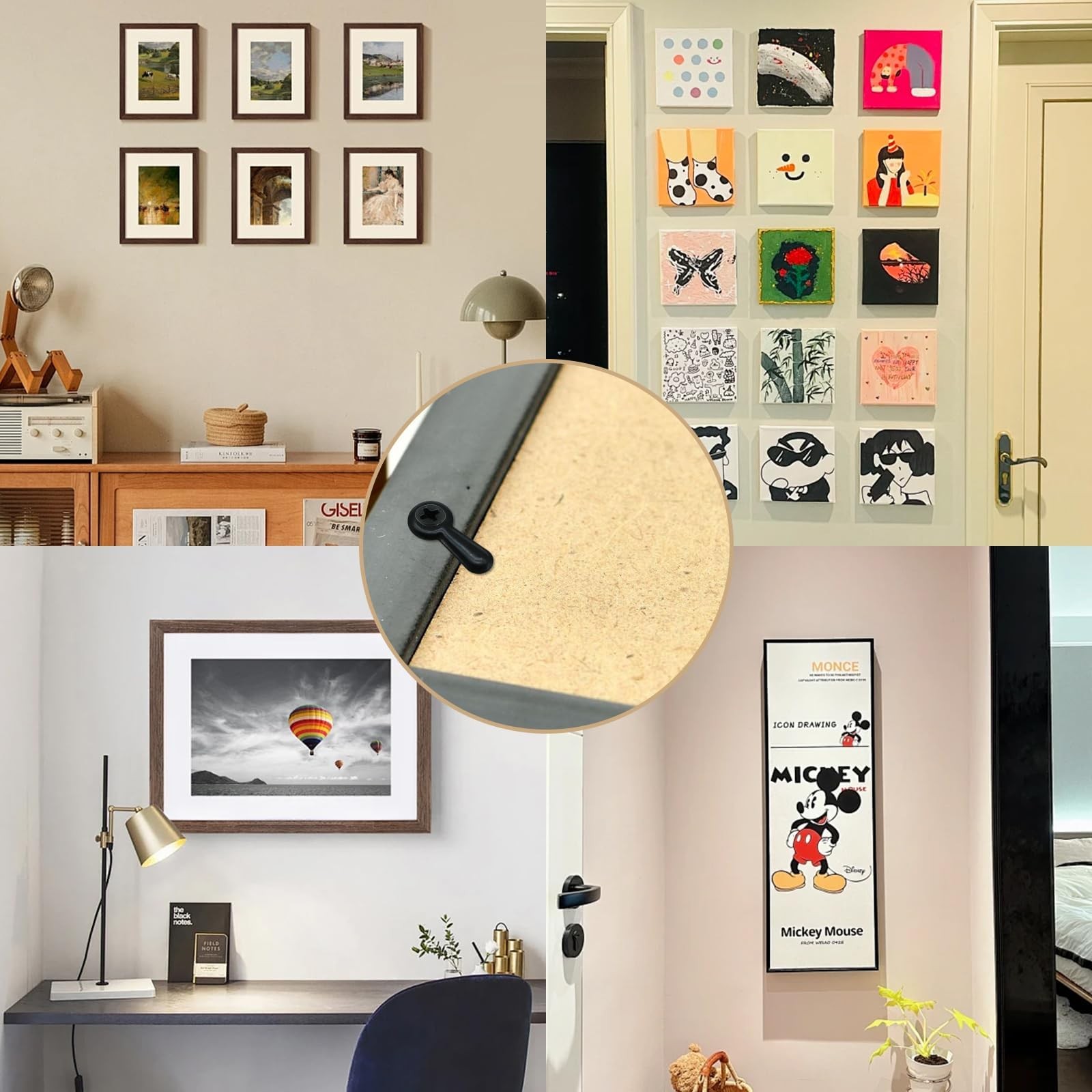 120Pcs Picture Frame Backing ClipsPicture Frame Turn Button with 120 Pcs Screws
