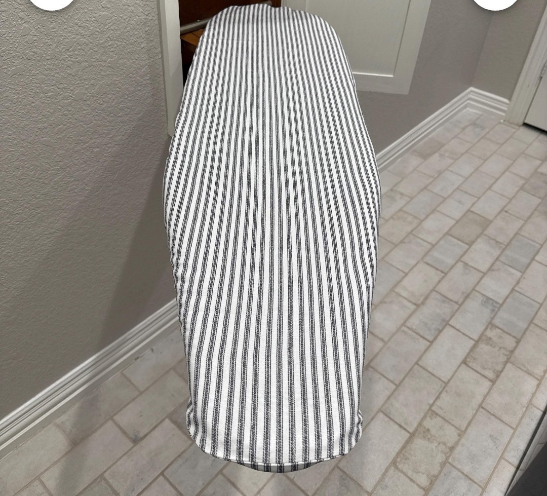 Handmade Black And White Ticking Wall Unit Ironing Board Cover 12W X42″L, No Pad