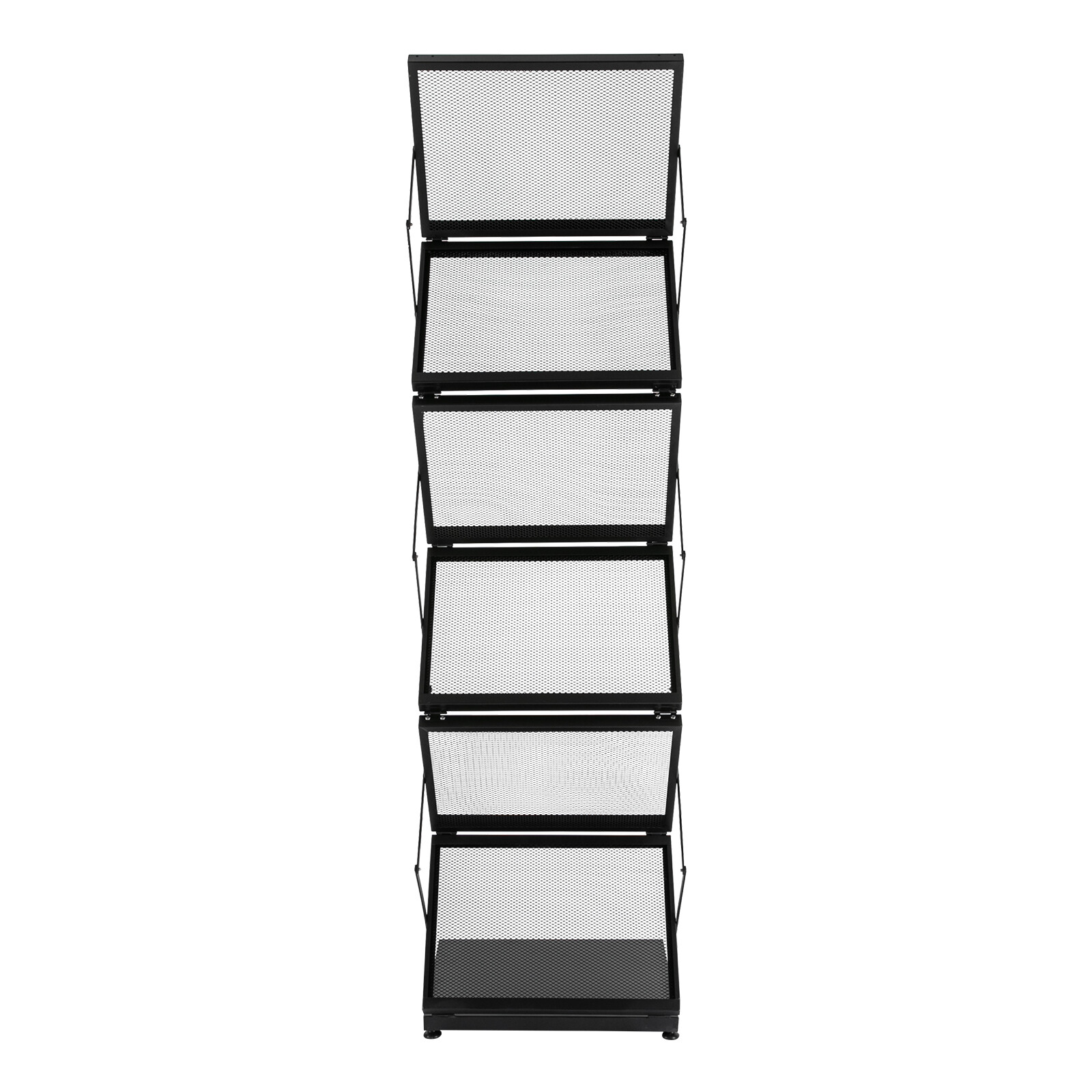 6 Pockets Magazine Rack Foldable Magazine Display Tiered Stand Double A4 Width