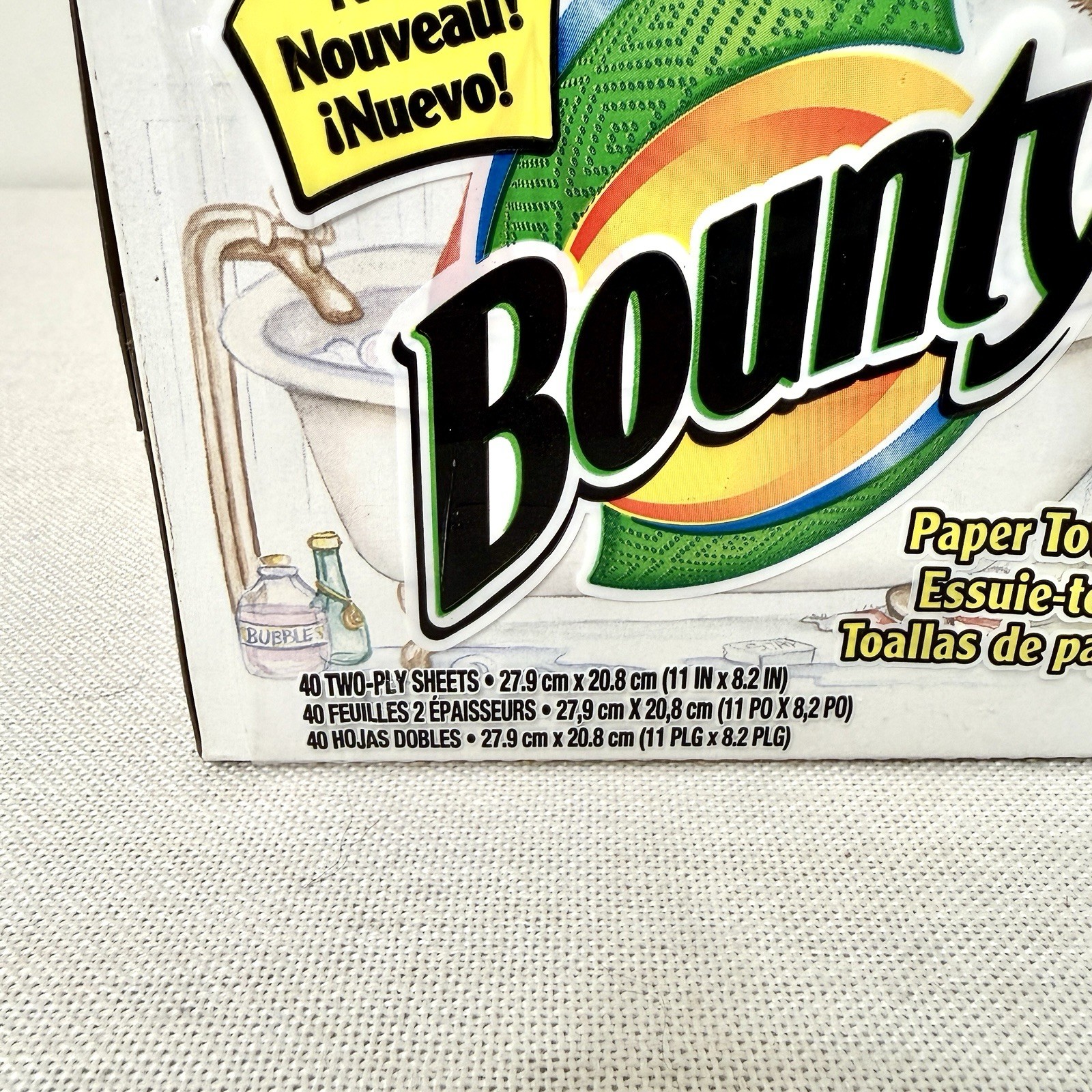 Bounty Paper Towels 40 Two-Ply Sheets 11″x8.2″ In Box Bathroom Teddy Bear 2000