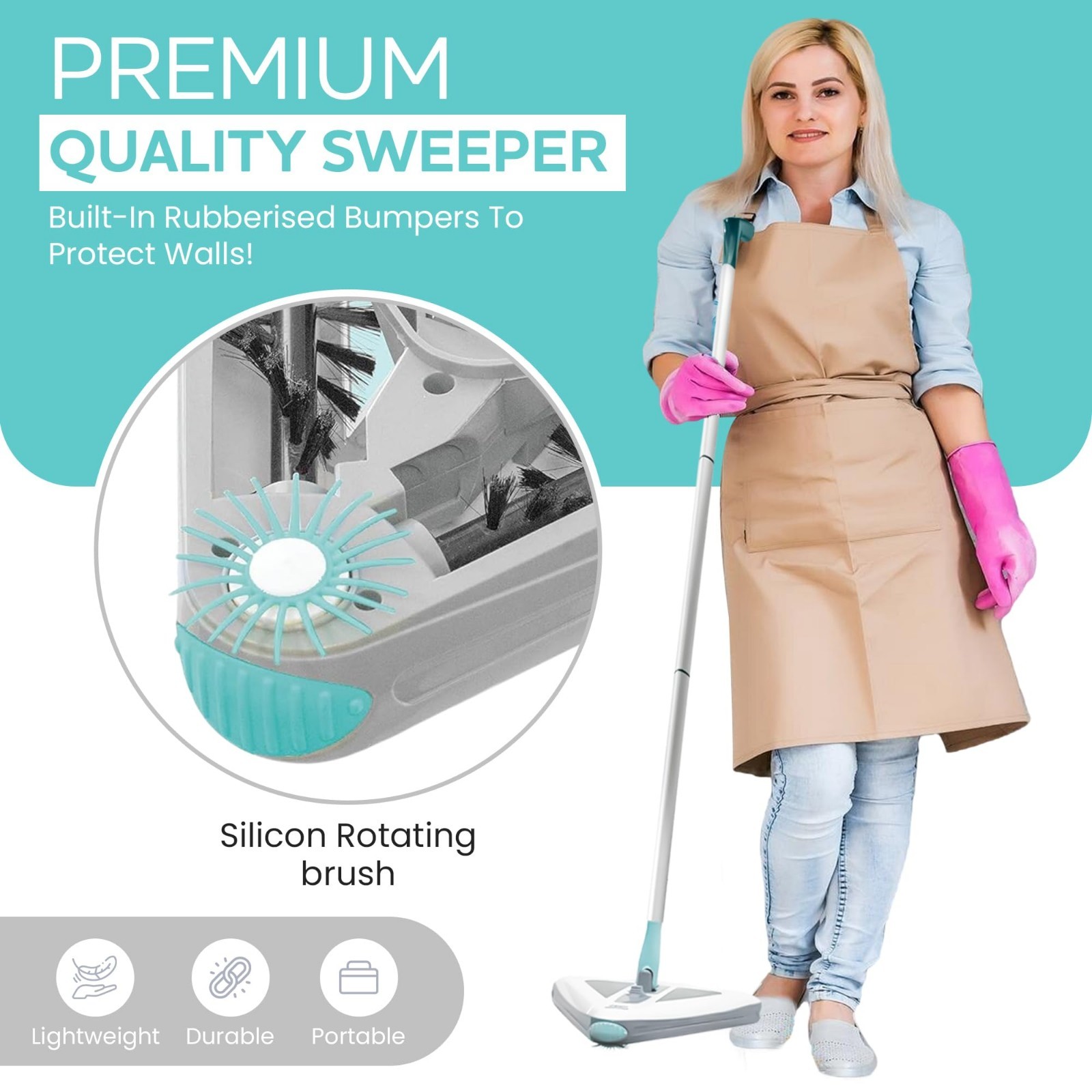 Lightweight 2026 Sweeper – Perfect for Short Carpet, Hardwood & Tile, Triangular