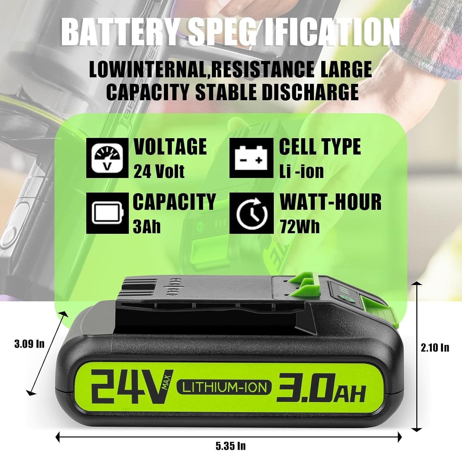 Battery for Bissell Cleanview XR Series Cordless Vacuum Cleaner, Replacement for