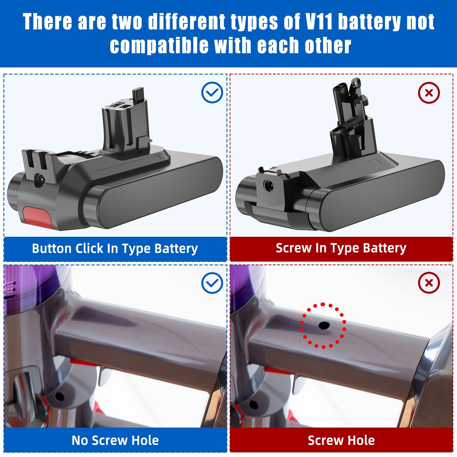 25.2V V11 For Dyson V11 Replacement Li-ion Battery 6.0Ah V15 SV15 Click-in Type