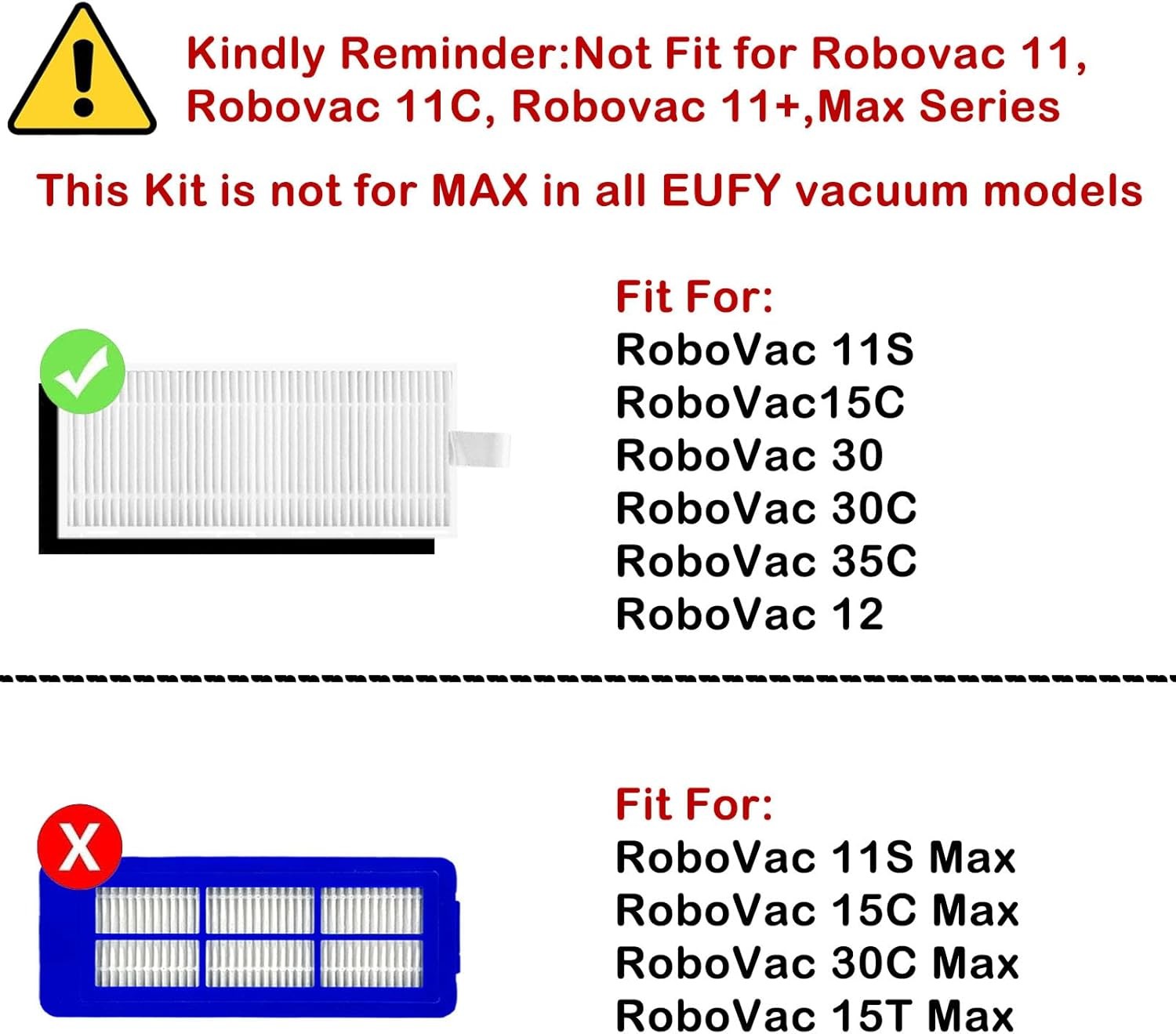 Replacement Parts Accessories Kit for eufy robovac 11S 12 15T 15C 25C 30 30C 35C