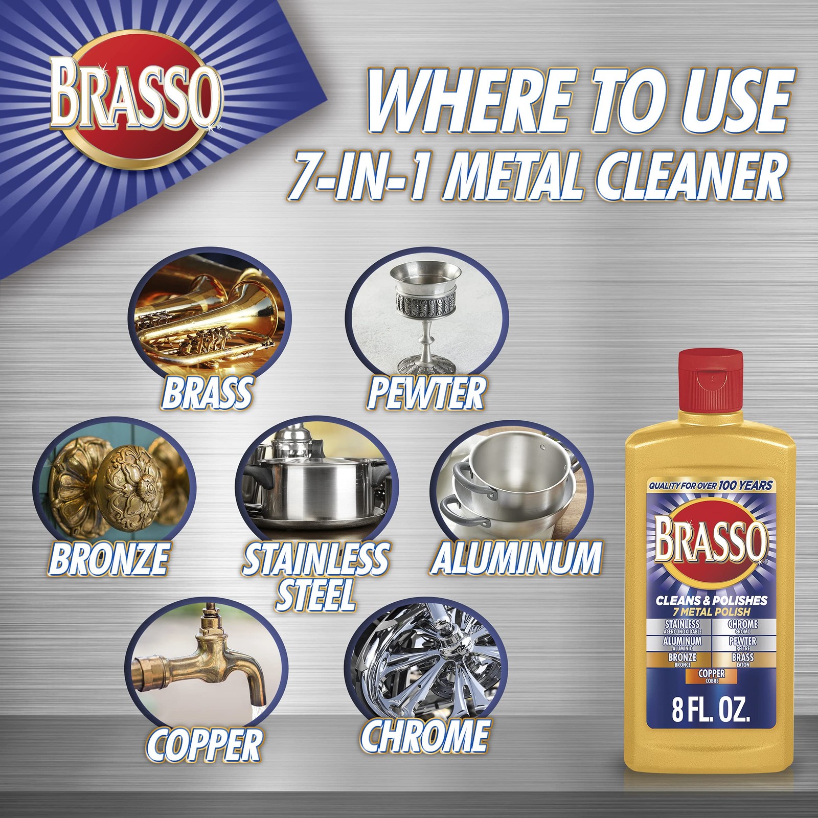 Multi-Purpose Metal Polish, 8 oz