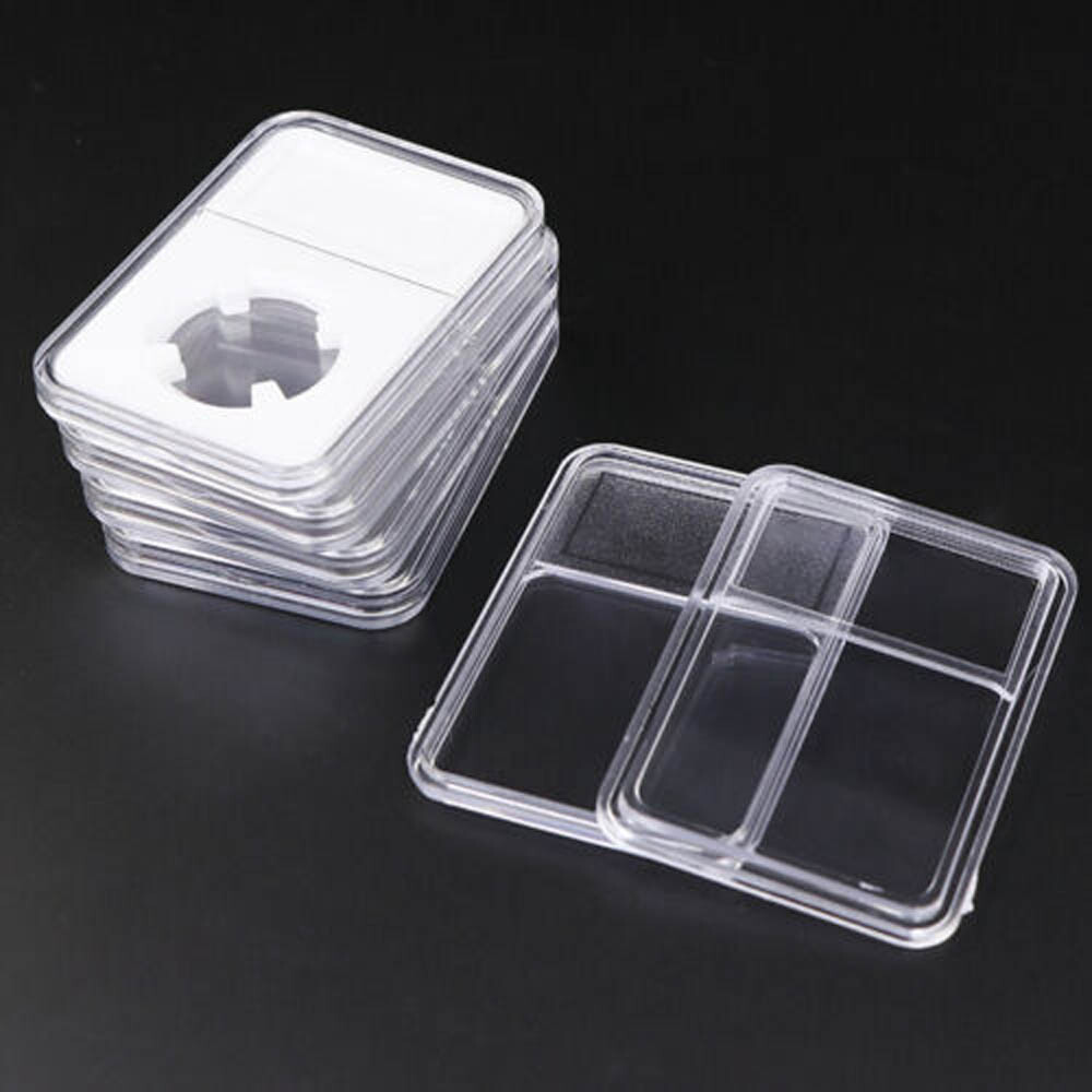 10Pcs 16MM Coin Slab Holder For 1/10 Oz Gold Display Storage Box Collection Case