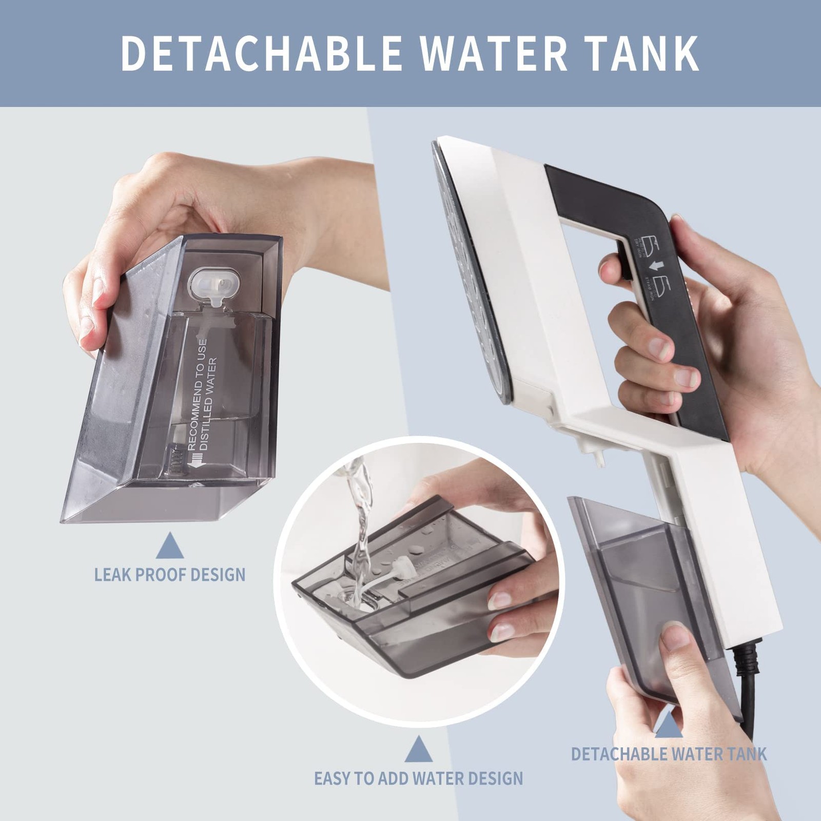 1300W Handheld Steamer Clothes 30 Second Fast Heat Up Portable Iron Travel