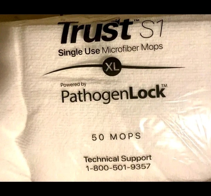 Trust S1 TMMP446016 Single Use Microfiber Mop Pathogen Lock White 500 Units