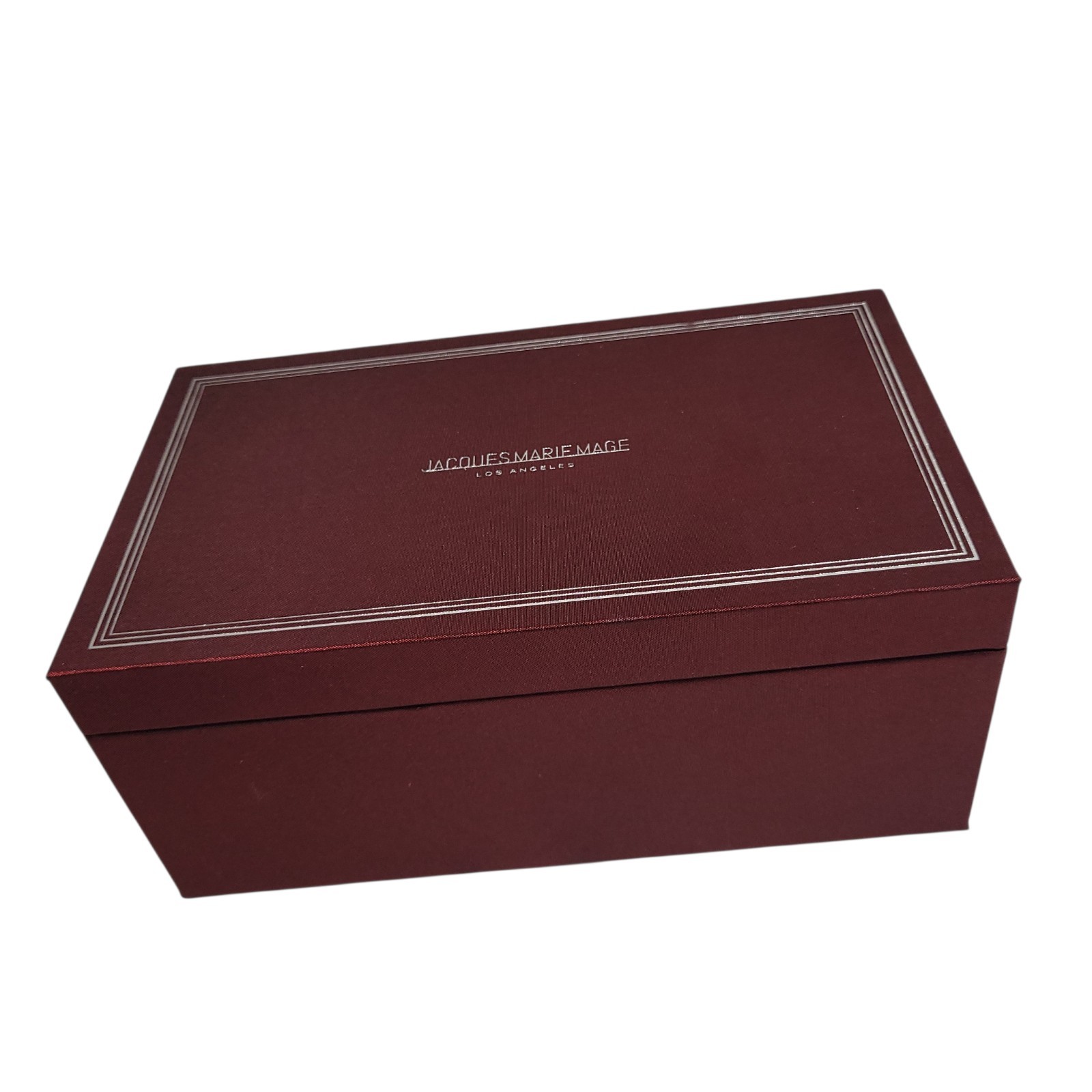 Jacques Marie Mage Gift Box Hard Case Glasses Red Silver Logo 7.75 x 4.5 in