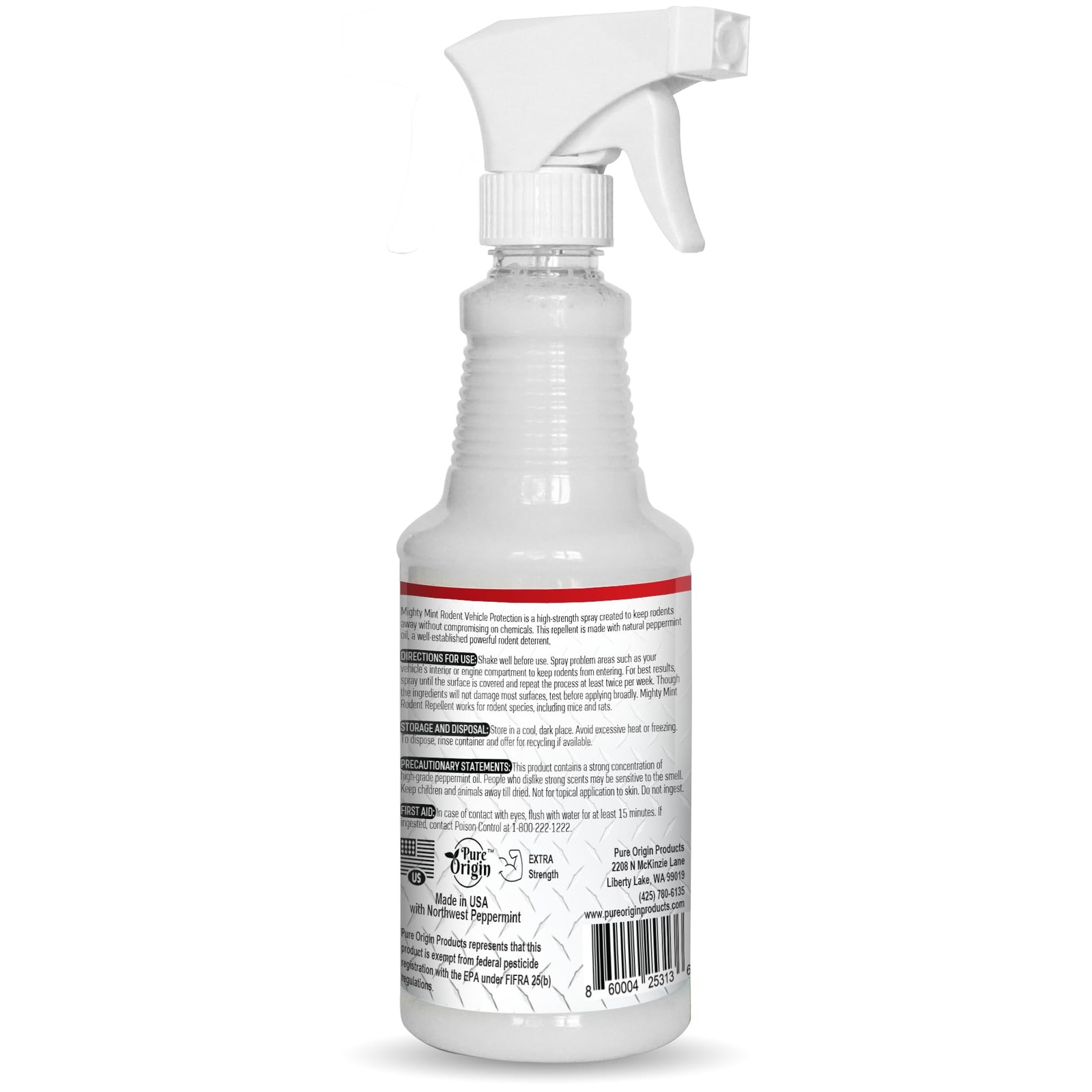 Mighty Mint Peppermint Oil Rodent Repellent Spray for Vehicles – 16 Fl Oz
